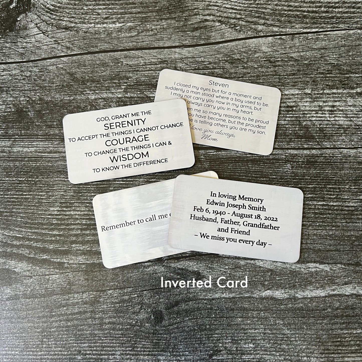 Personalized Engraved Metal Wallet Card – Custom Text on Front or Both Sides