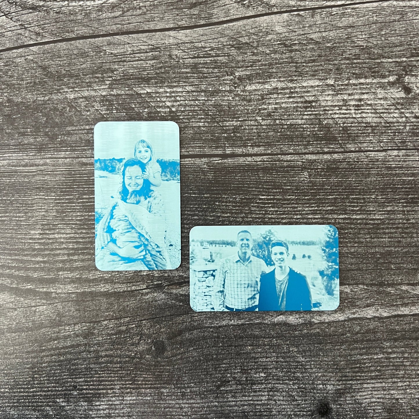 Custom Metal Wallet Card for Son with Leather Gift Pouch
