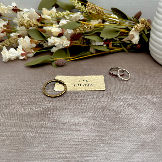 Personalized Brass Keychain — Custom Stamped