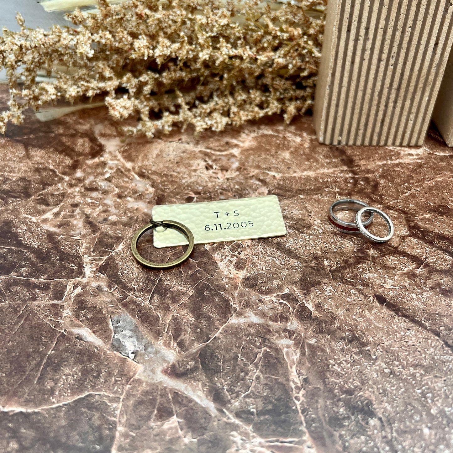 Personalized Brass Keychain — Custom Stamped