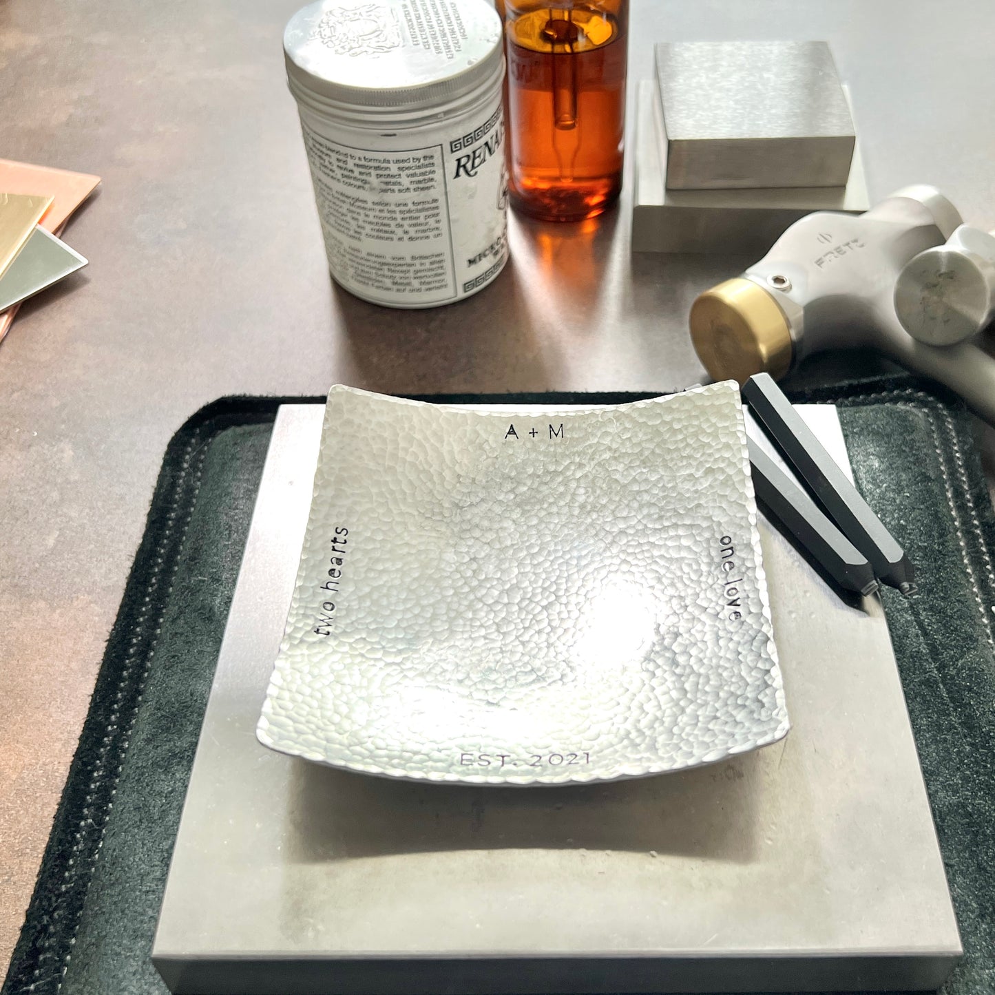 Handcrafted Modern Metal Catchall Tray