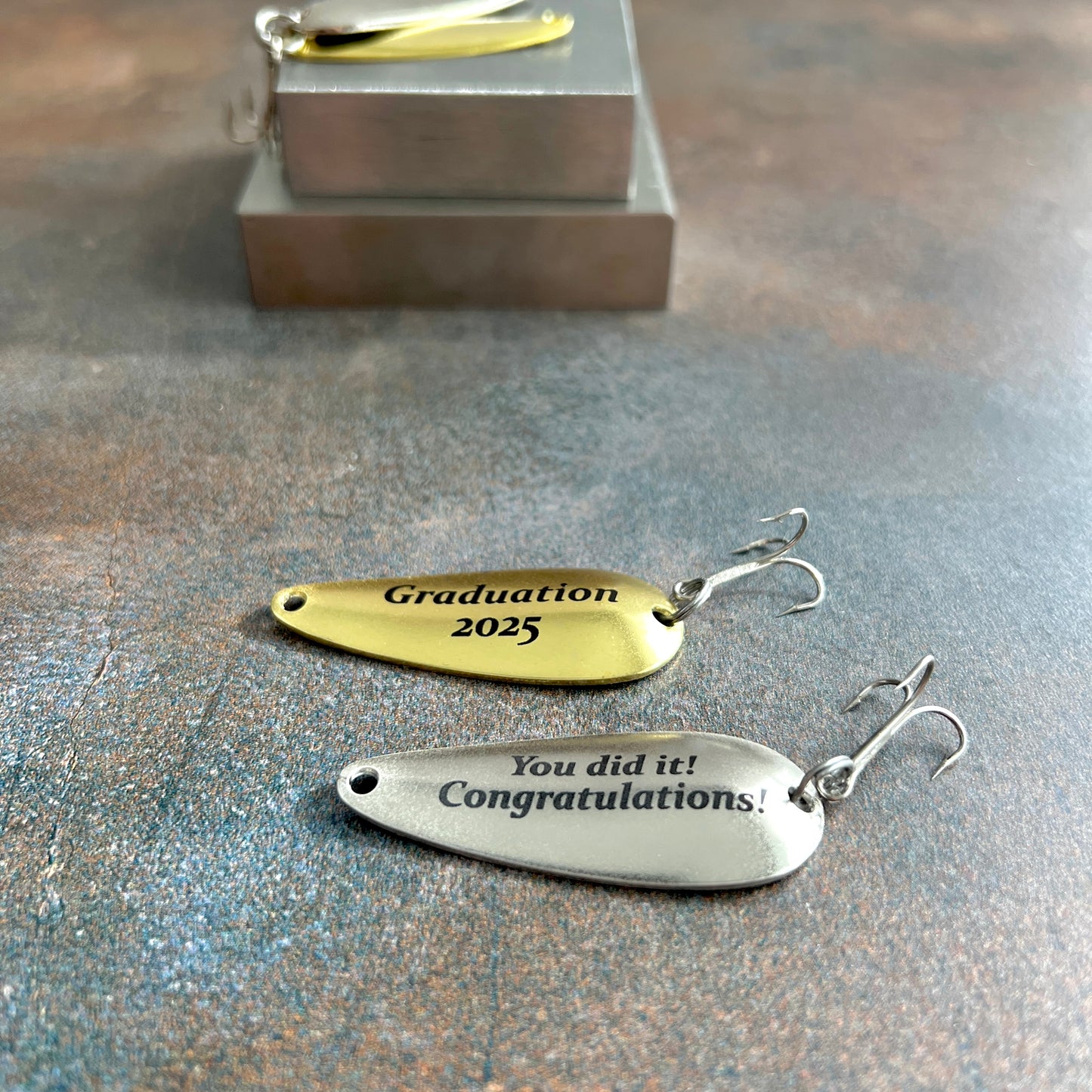 Custom Fishing Lure Set with Personalized Tin — Handcrafted Gift for Him