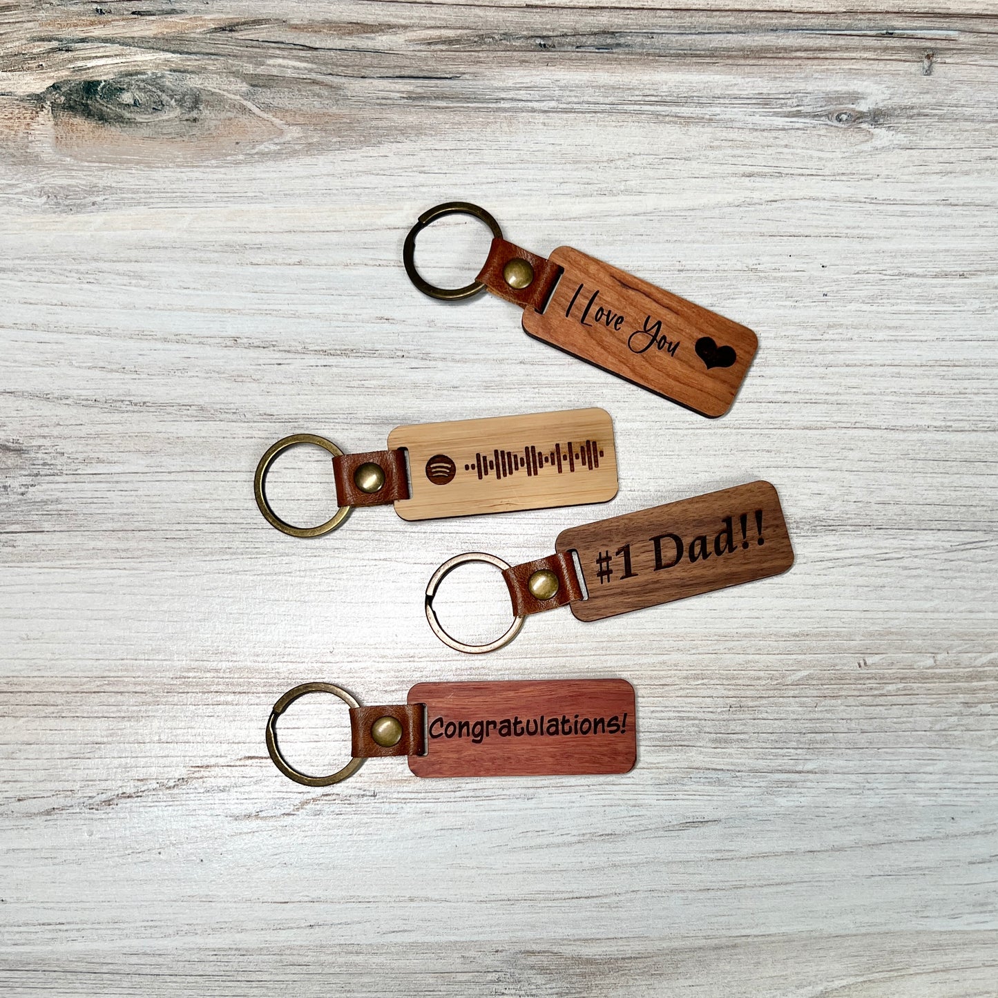Wood Keychain Blanks - Walnut, Cherry, Bamboo & Rosewood