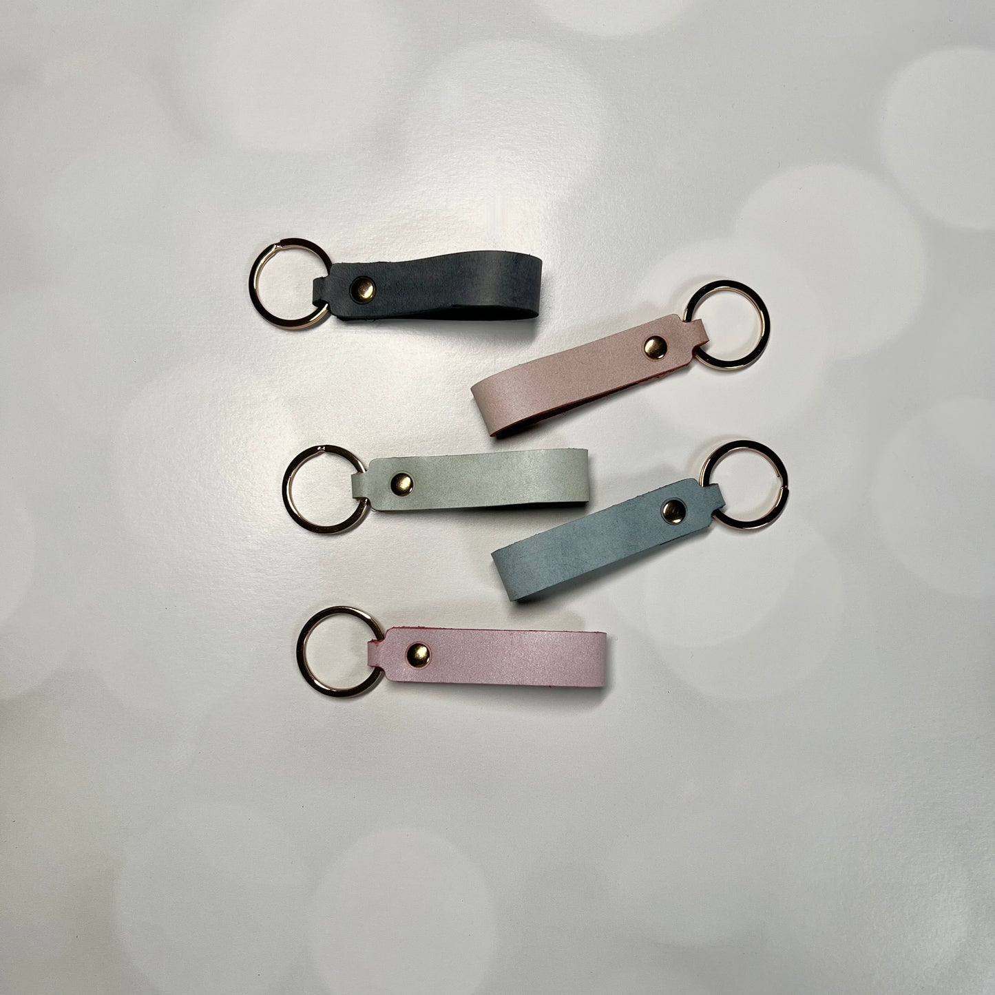 Colorful Leather Keychain Blanks – Finished Laser-Ready Craft Supplies in 5 Colors