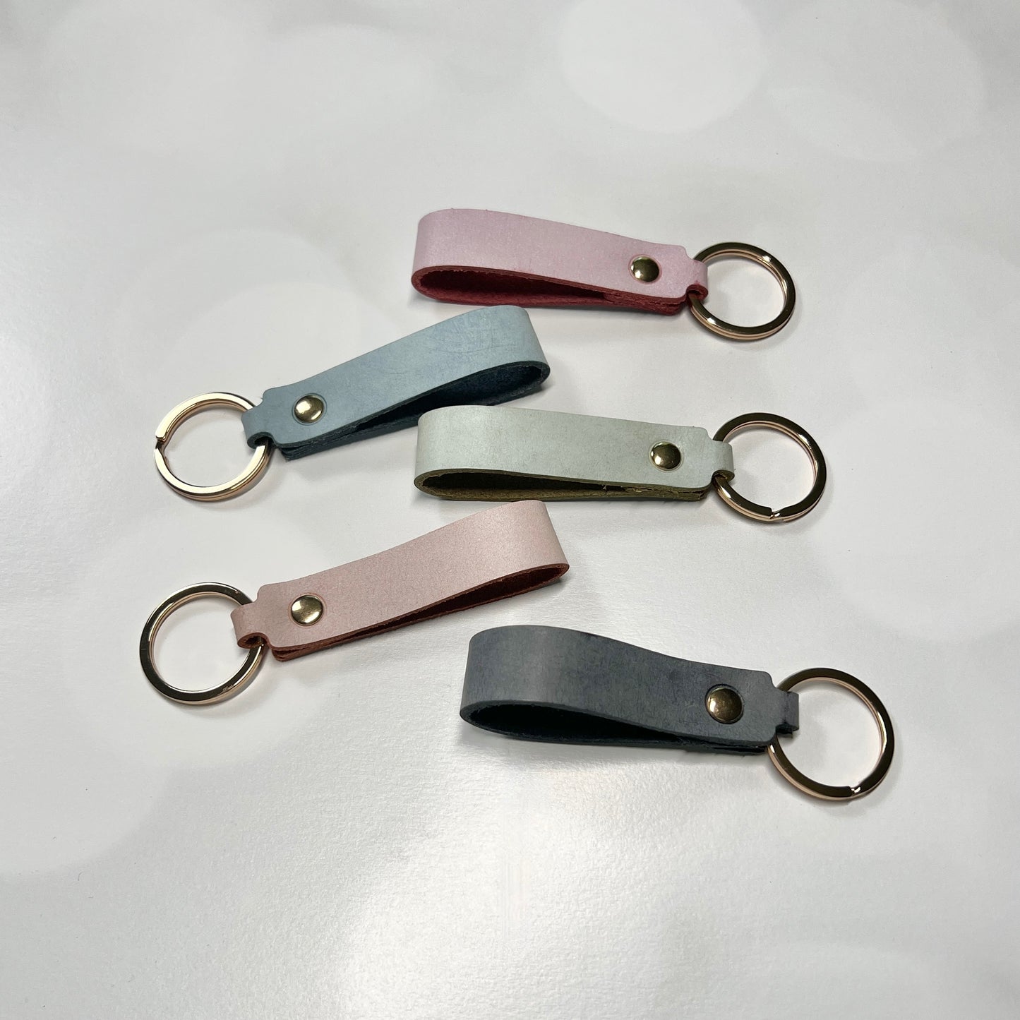 Colorful Leather Keychain Blanks – Finished Laser-Ready Craft Supplies in 5 Colors