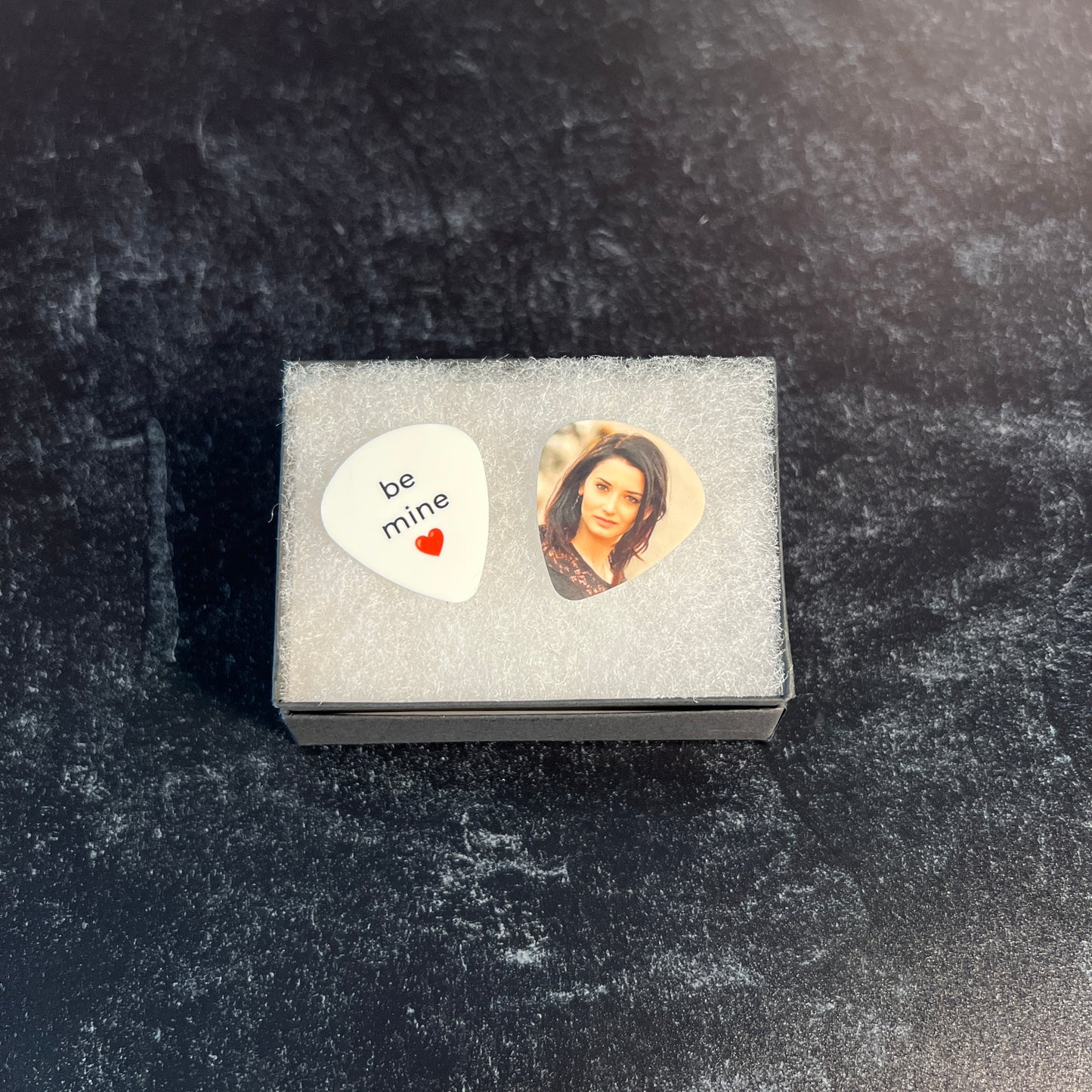 Photo Guitar Picks Set; 2 Personalized Picks with Gift Box