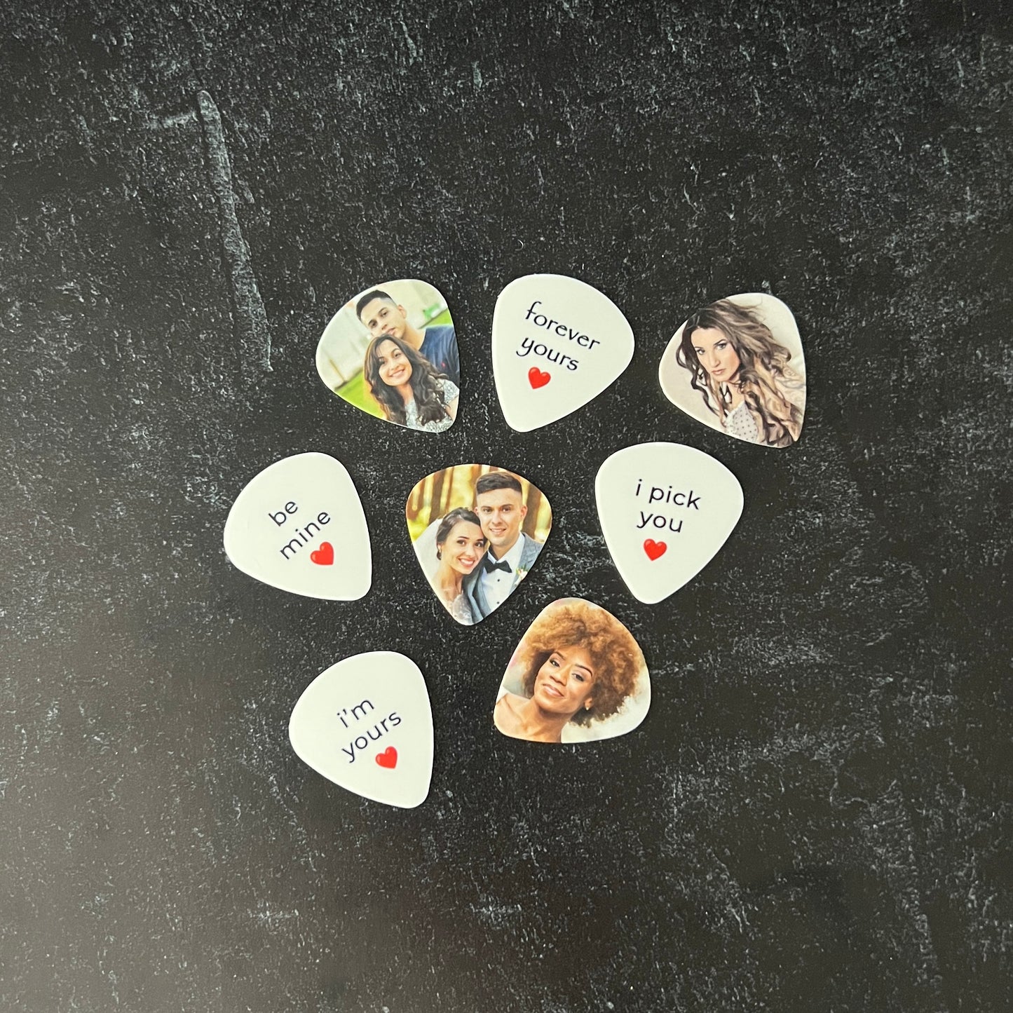Photo Guitar Picks Set; 2 Personalized Picks with Gift Box