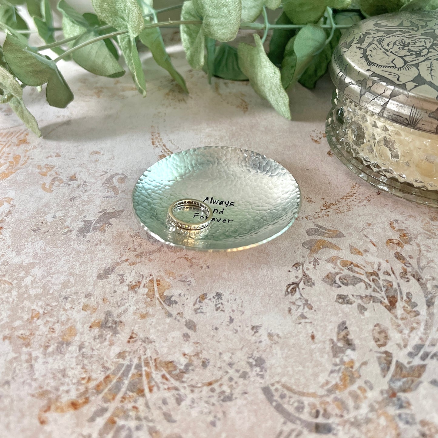 Personalized Pewter Ring Dish – 10th Anniversary Gift