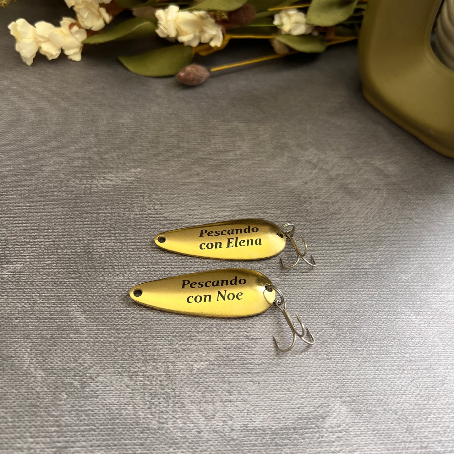 Custom Fishing Lure Set with Personalized Tin — Handcrafted Gift for Him
