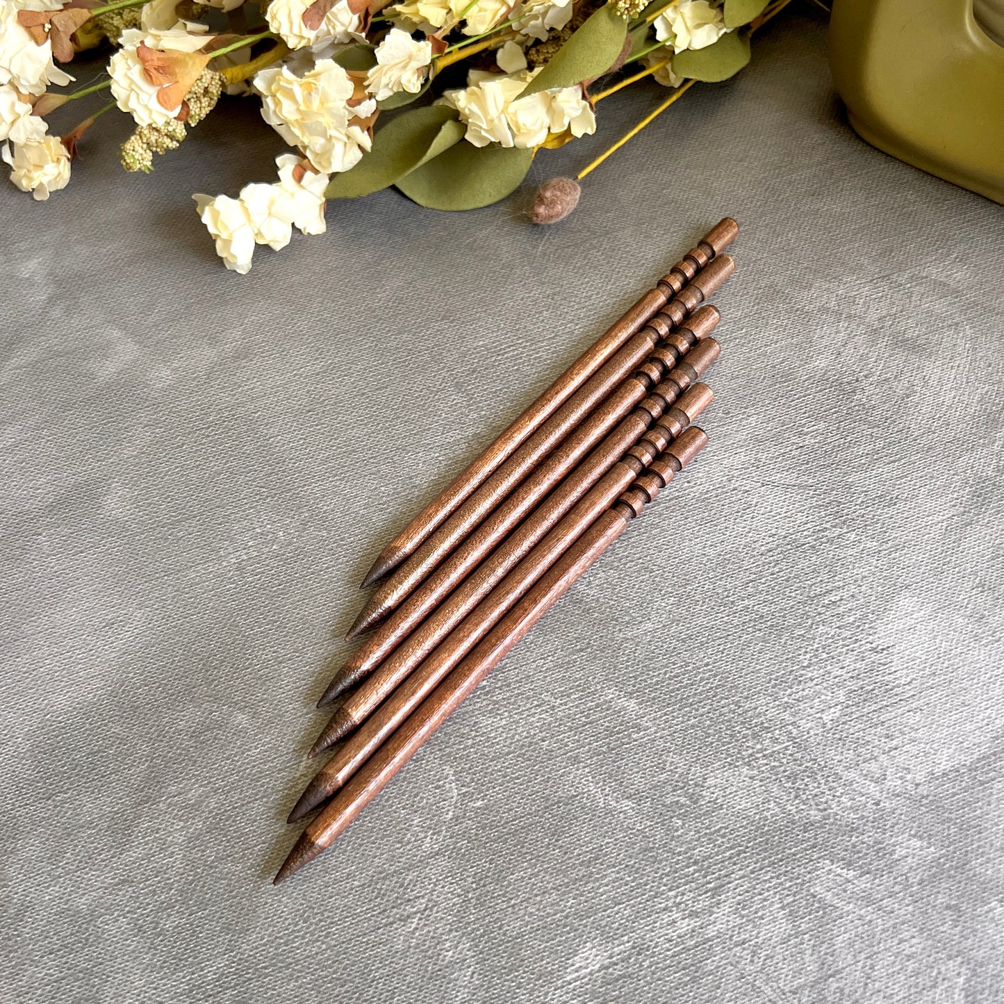 Wooden Hair Sticks - Smooth Carved Wood for Buns & Updos