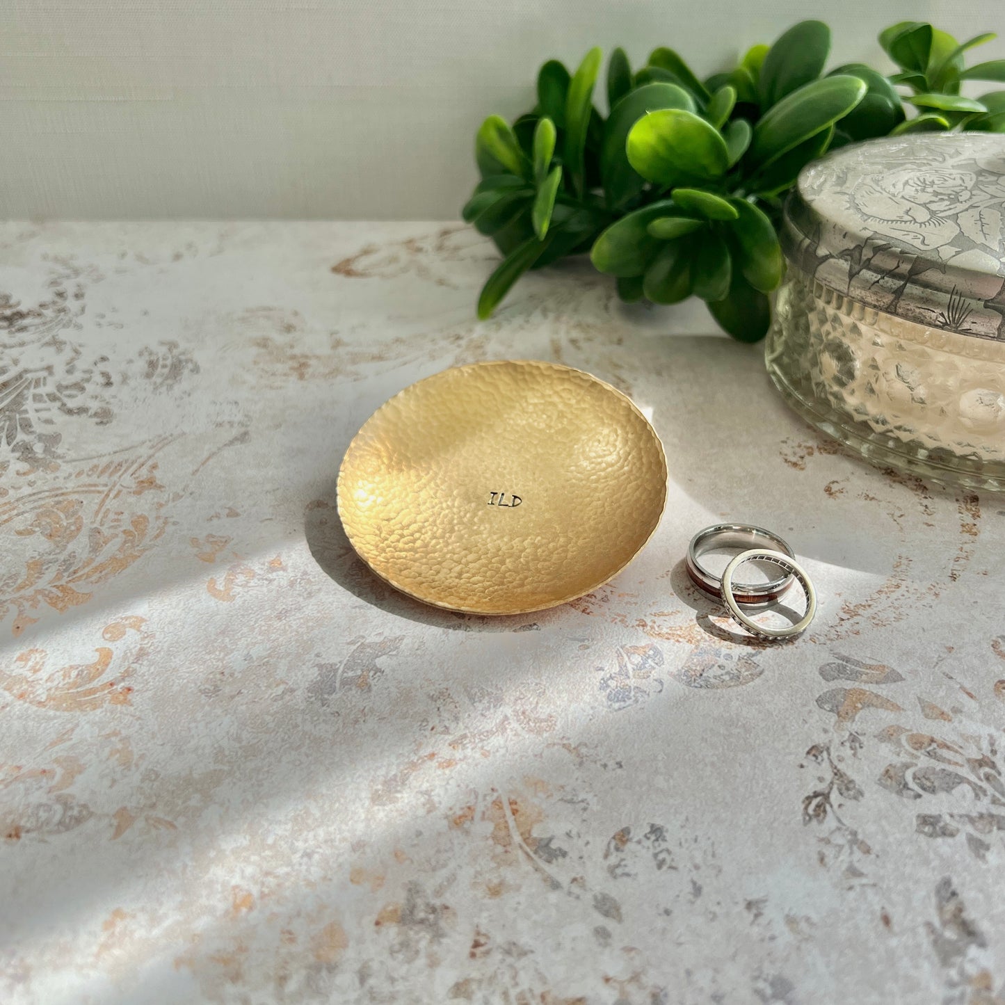 Bronze Hammered Jewelry Dish – Personalized Keepsake