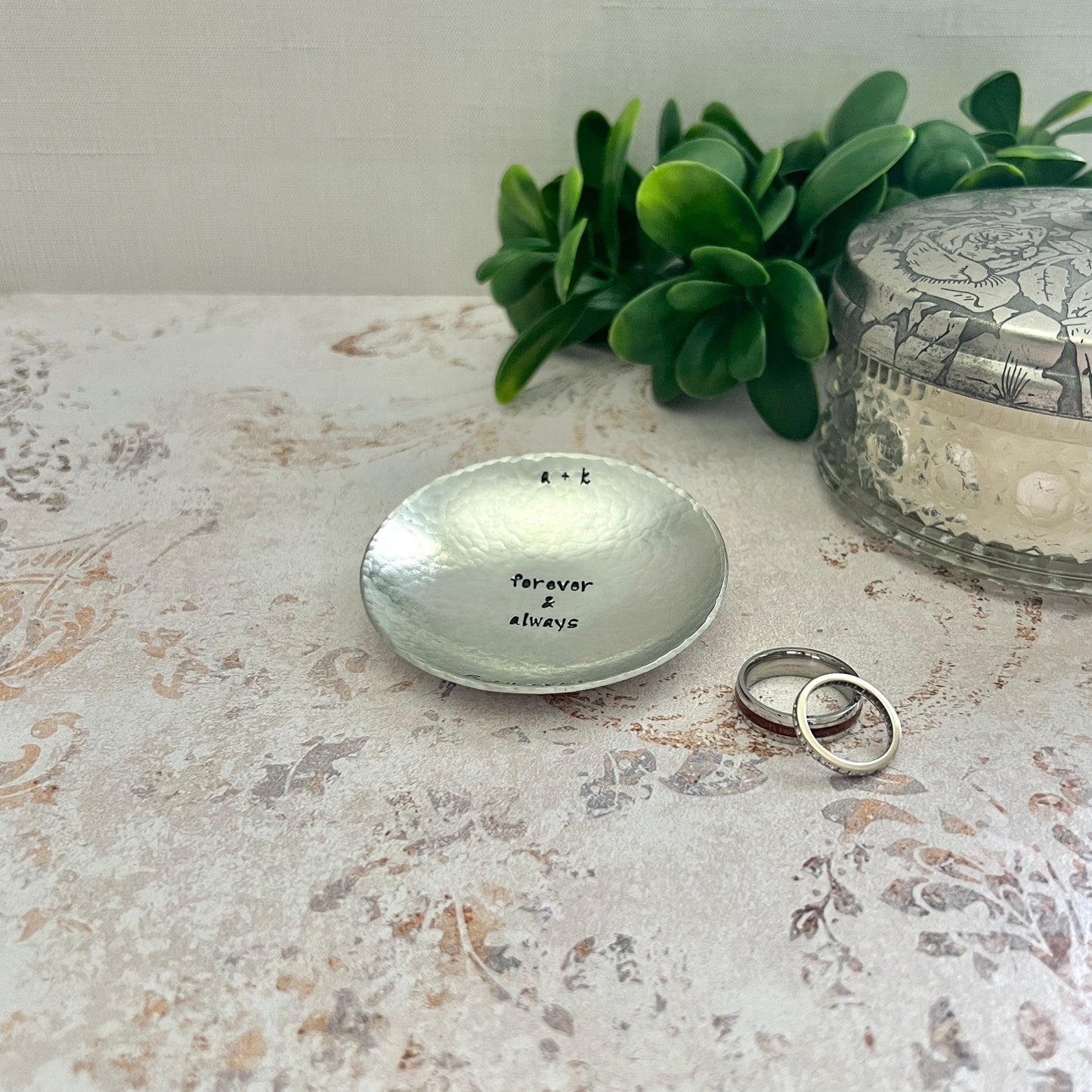 Personalized Pewter Ring Dish – 10th Anniversary Gift