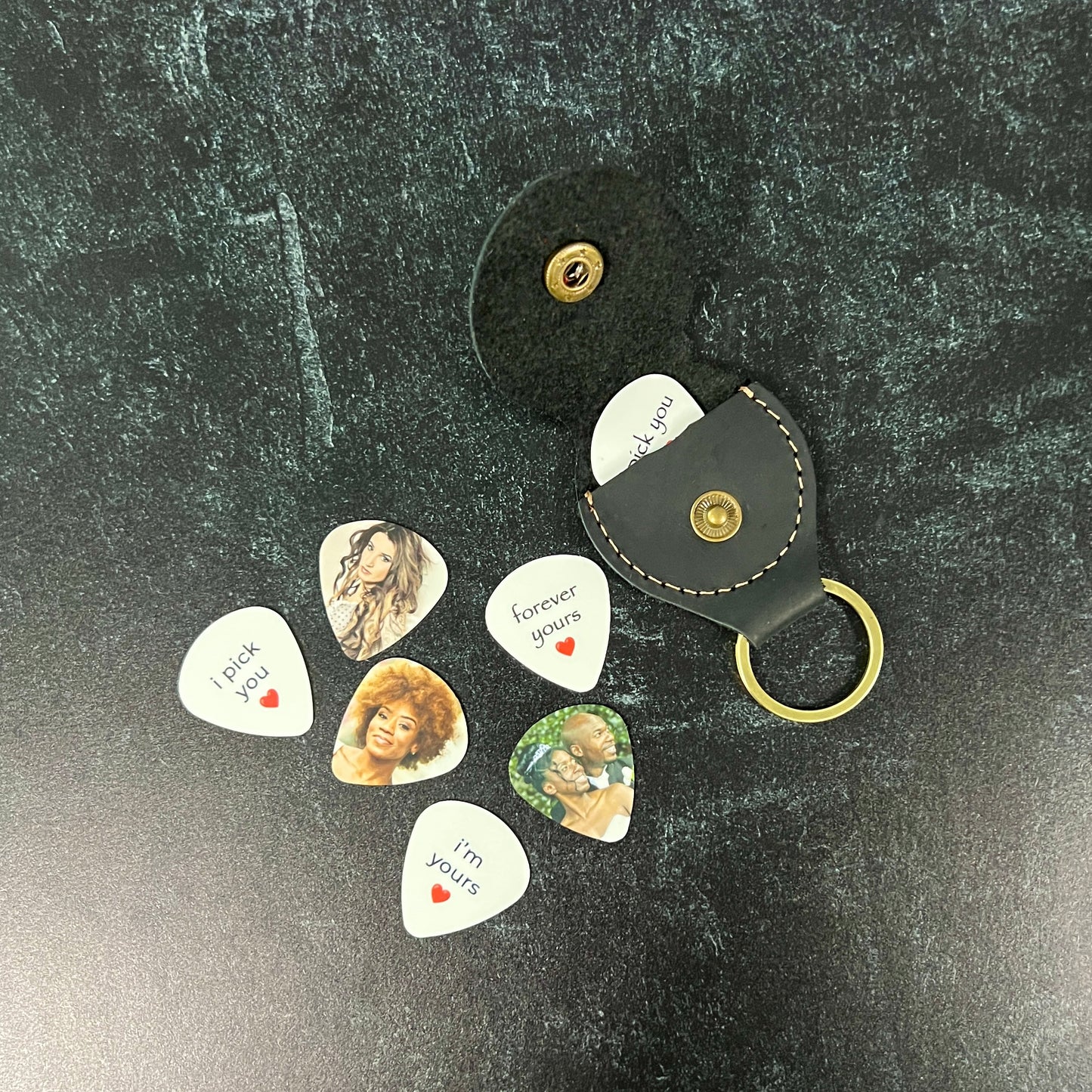 Photo Guitar Pick Set; 5 Custom Picks with Gift Box