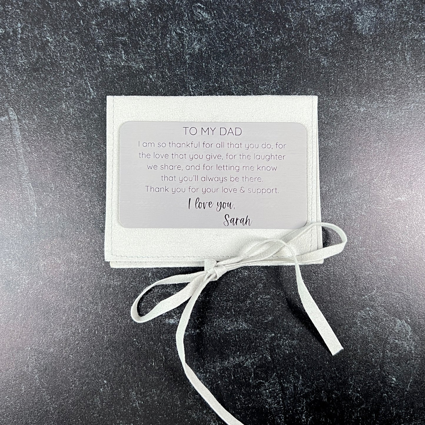 Engraved Metal Wallet Card; Wedding Gift for Dad