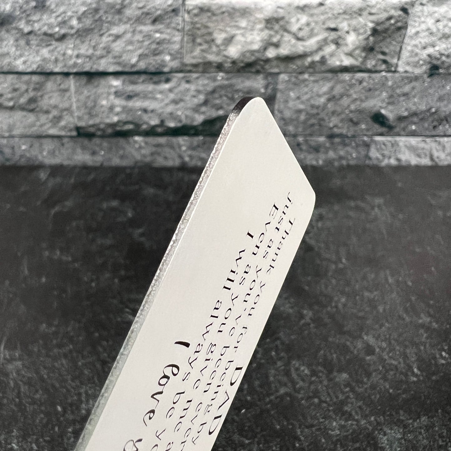 Engraved Metal Wallet Card; Wedding Gift for Dad