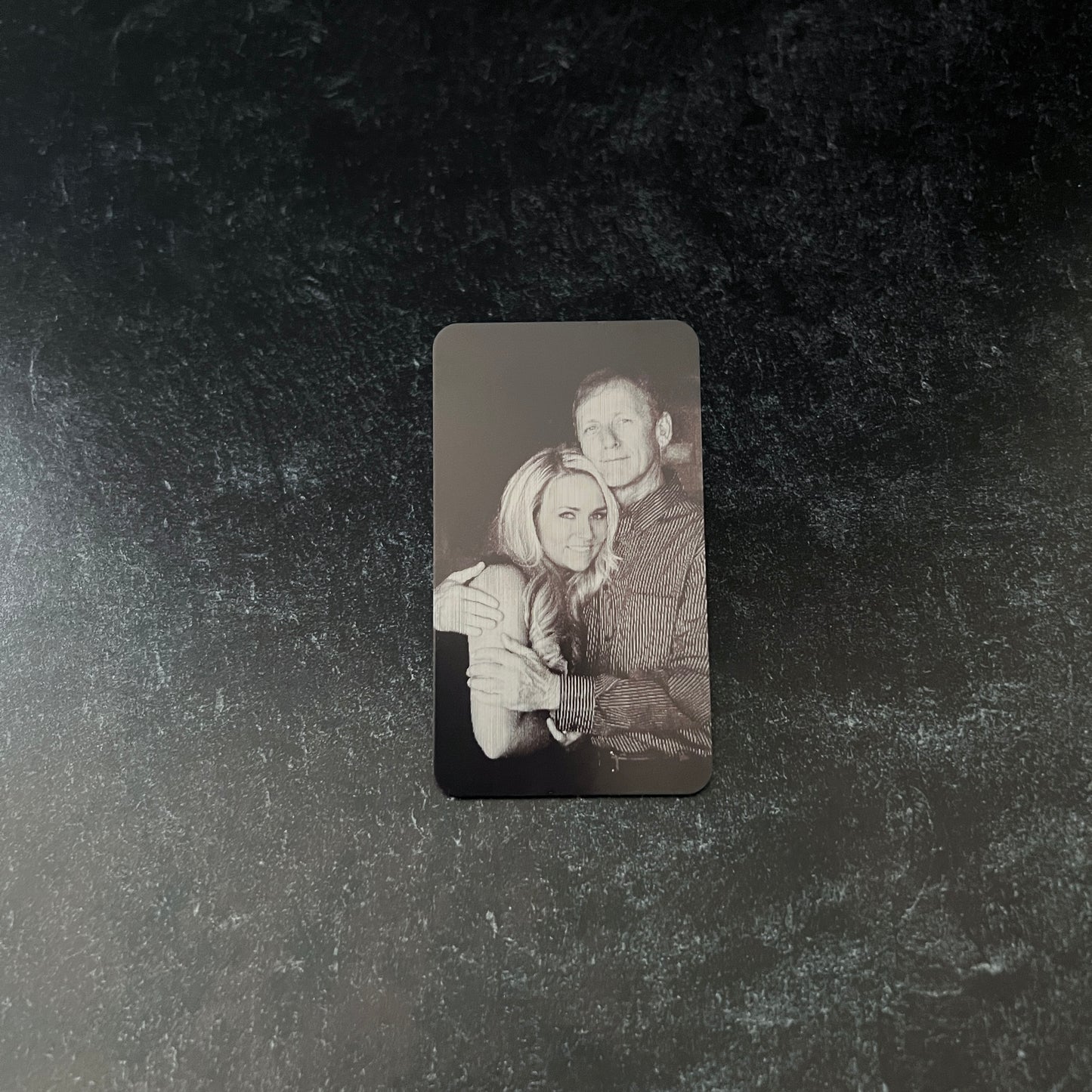 Engraved Metal Wallet Card; Gift for Dad with Leather Pouch