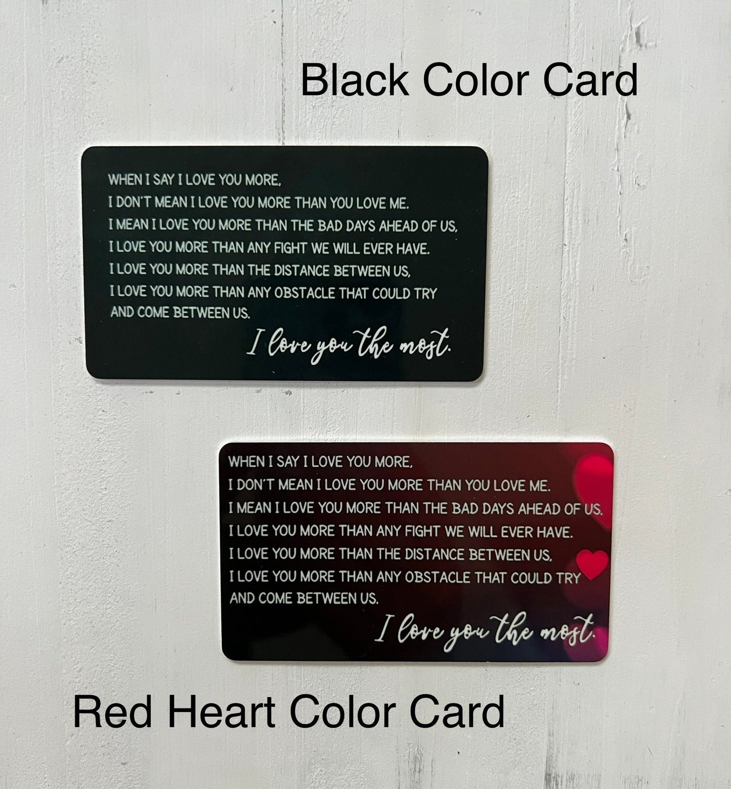 Metal Color Photo Card; I Love You The Most Quote Wallet Insert Card