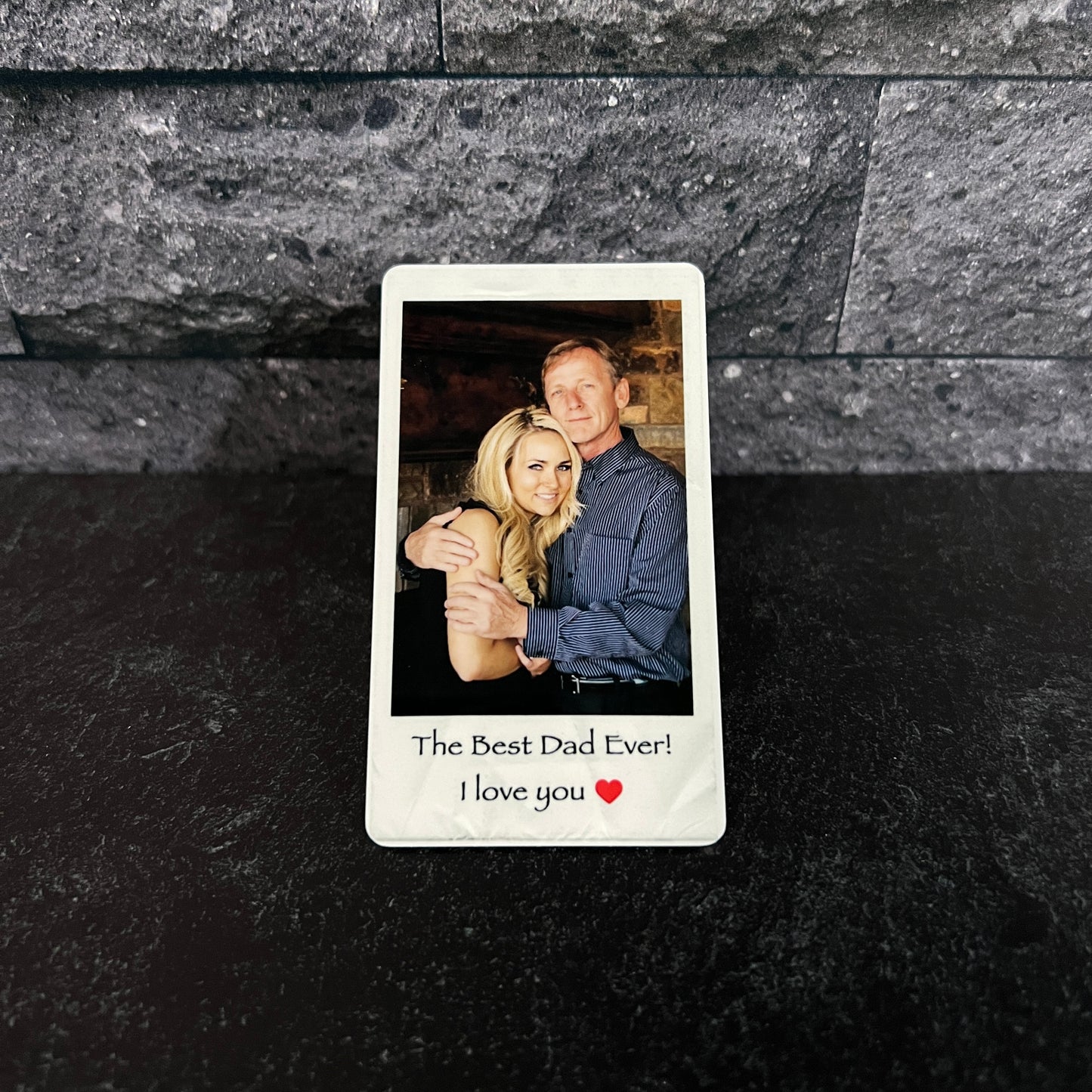 Custom Polaroid-Style Metal Photo Wallet Card – Personalized Keepsake Gift with Photo and Message