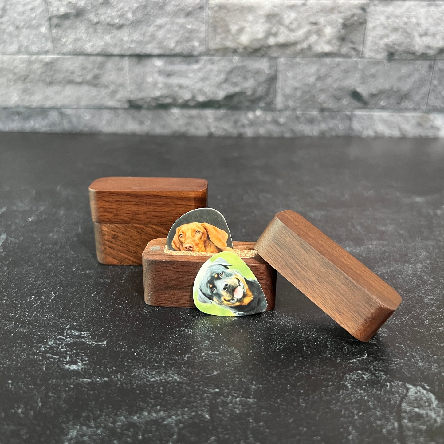 Photo Guitar Picks Set; 2 Personalized Picks with Gift Box