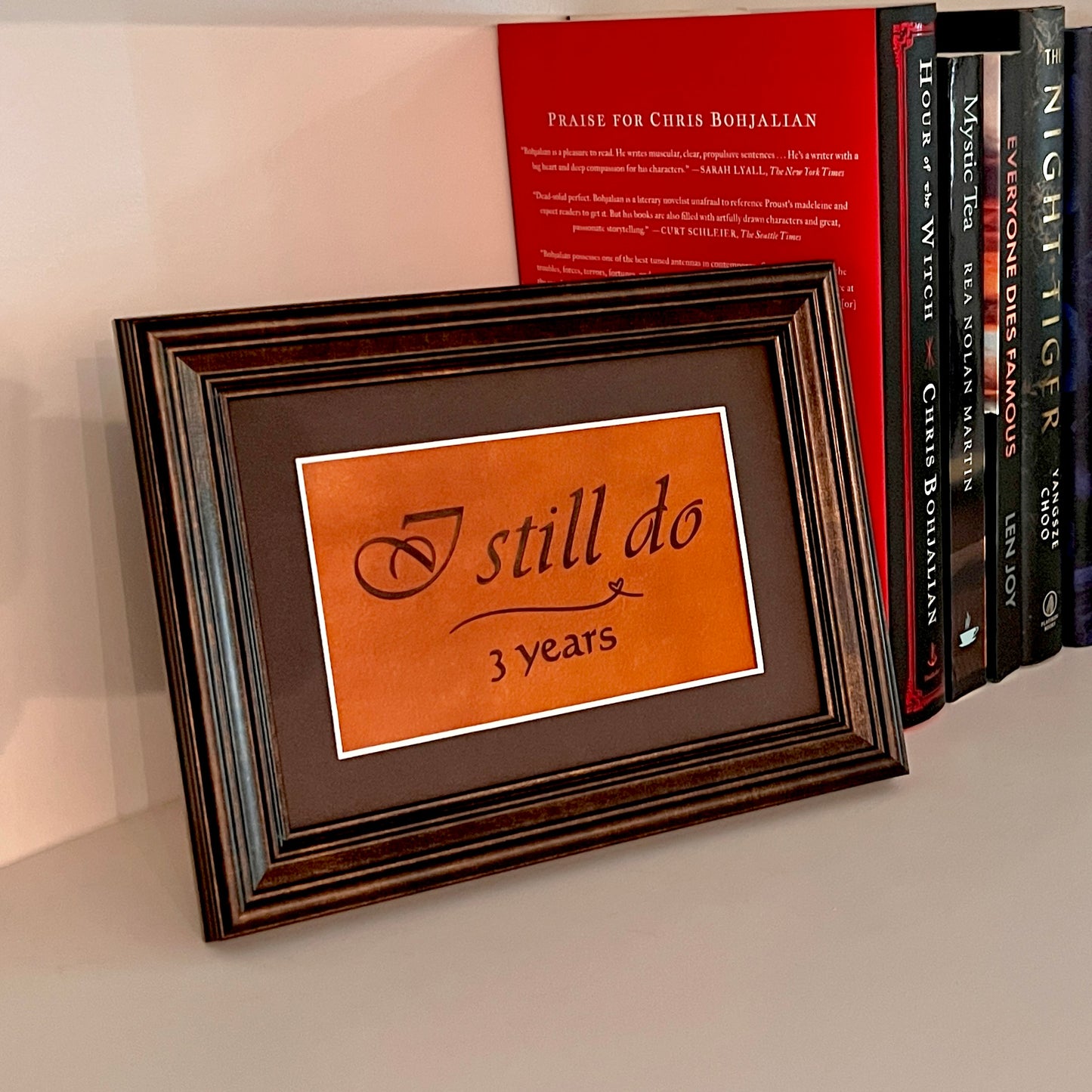 3 Year Leather Wedding Anniversary Framed Keepsake, I Still Do