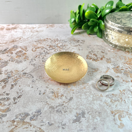 Bronze Hammered Jewelry Dish – Personalized Keepsake