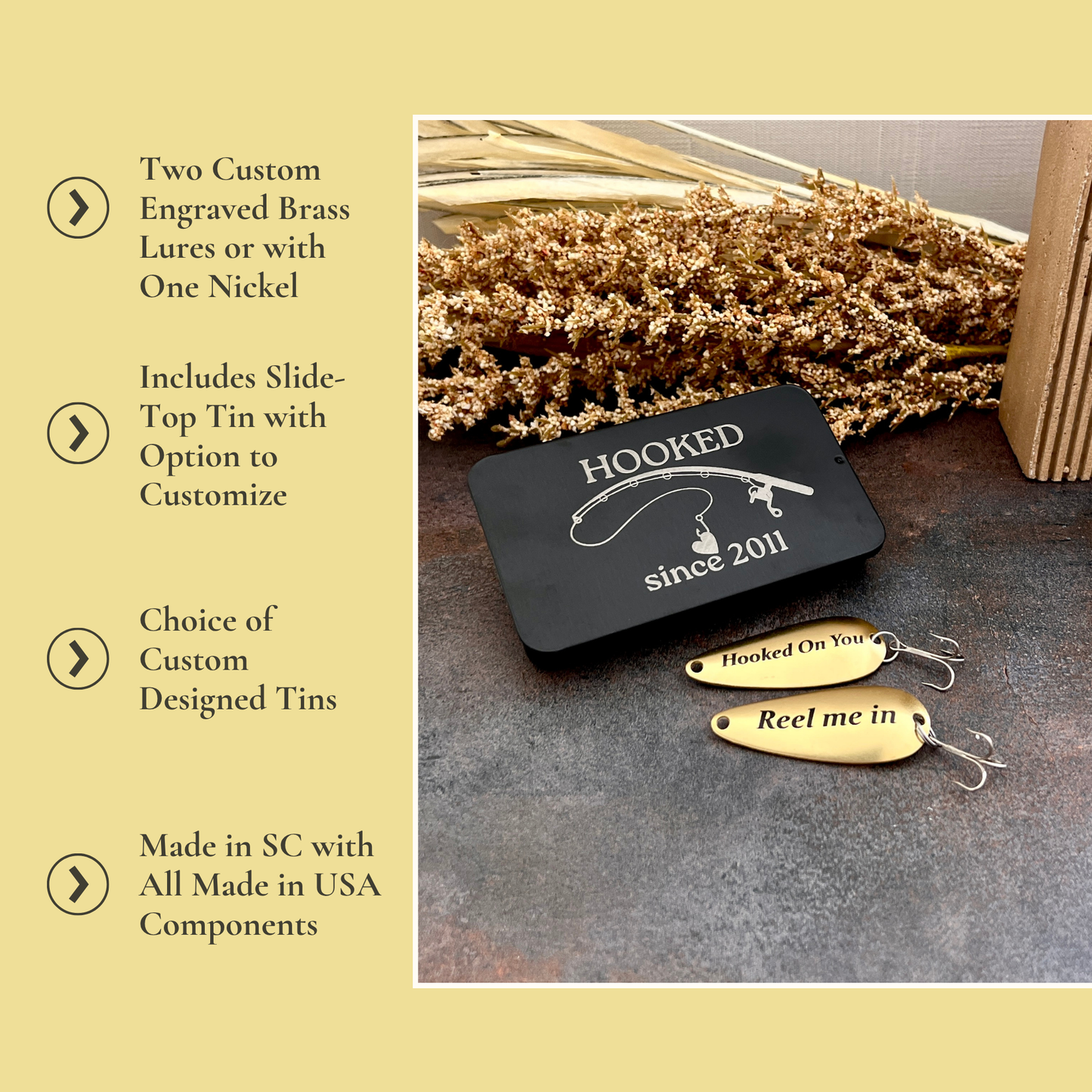 Custom Fishing Lure Gift Set - Anniversary Tin