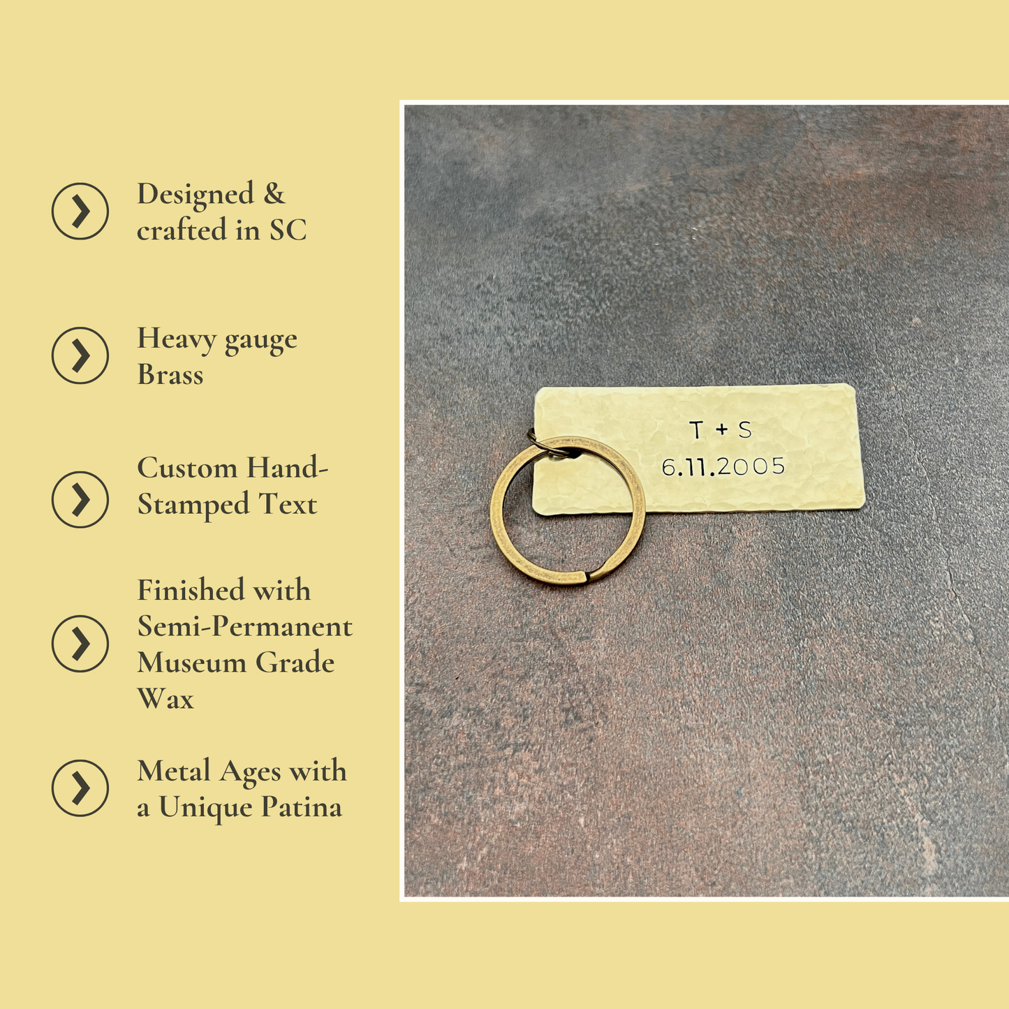 Personalized Brass Keychain — Custom Stamped