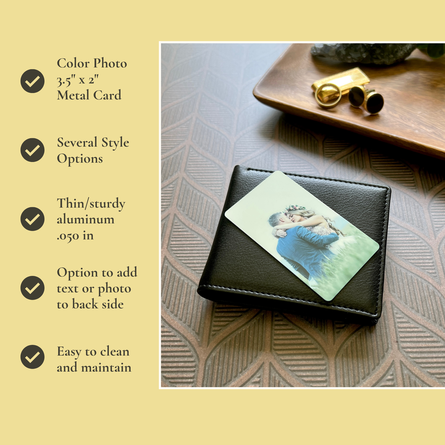 Custom Color Photo Metal Wallet Card