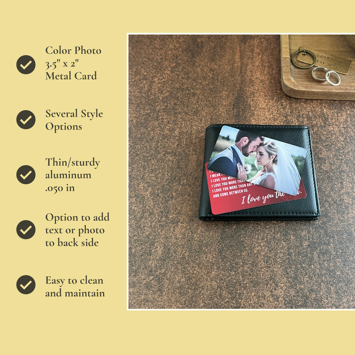 Color "Love You Most" Photo Wallet Card