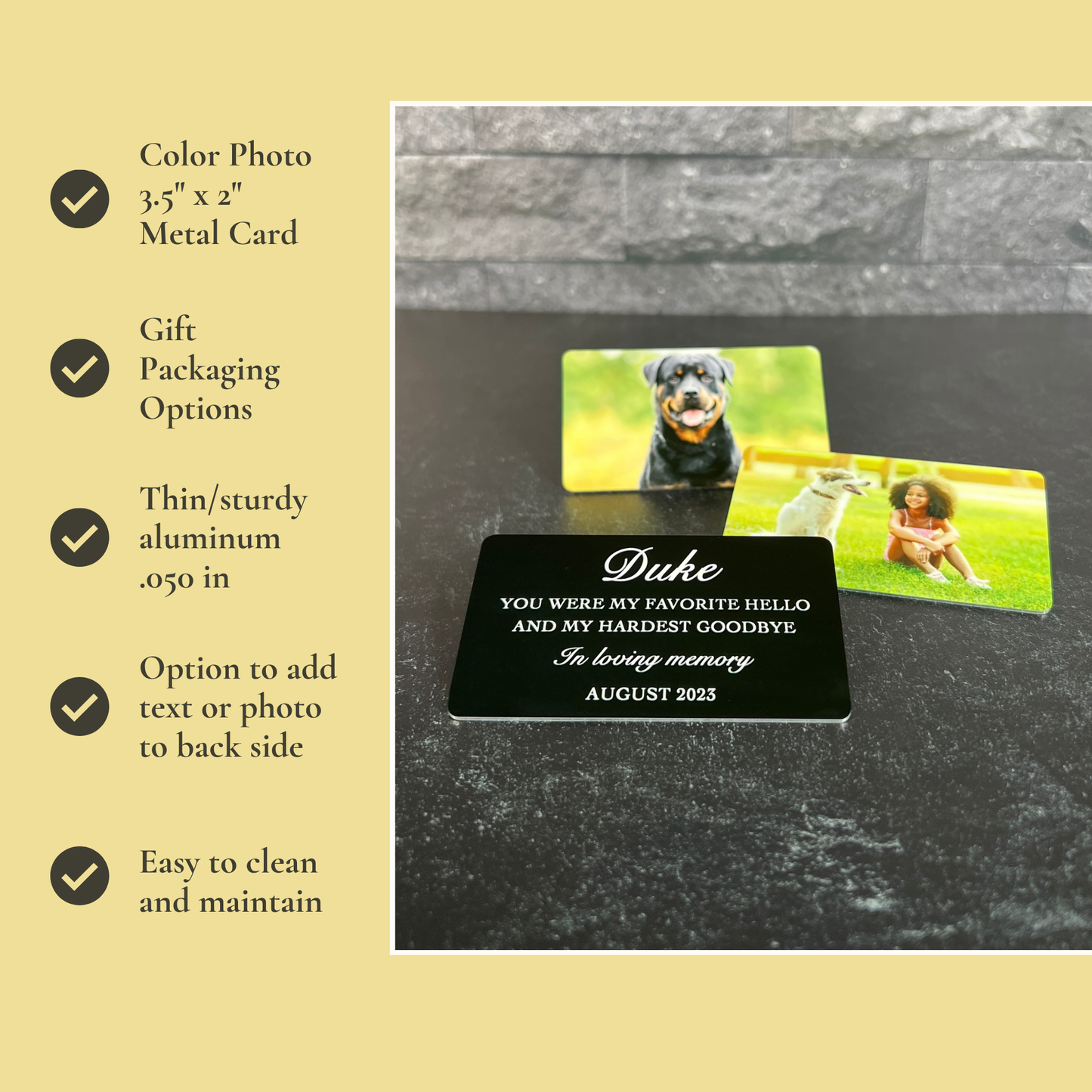 Pet Memorial Color Photo Wallet Card