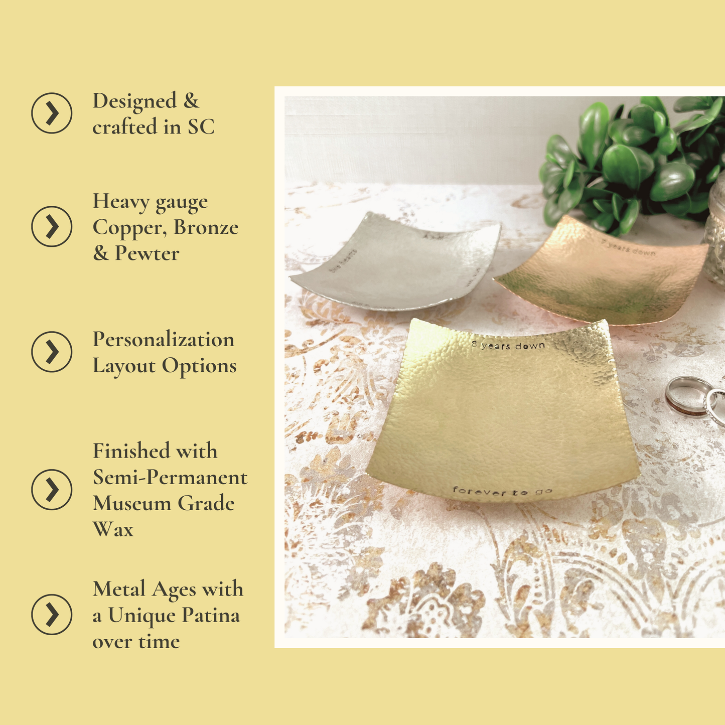 Handcrafted Modern Metal Catchall Tray