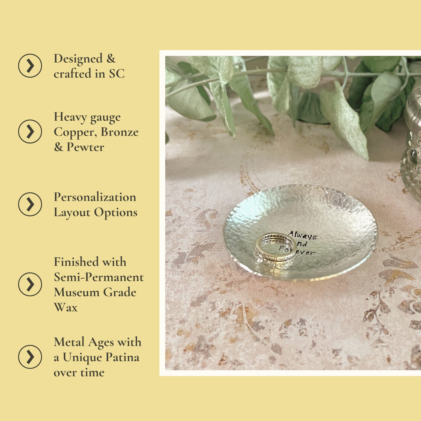 Personalized Pewter Ring Dish – 10th Anniversary Gift