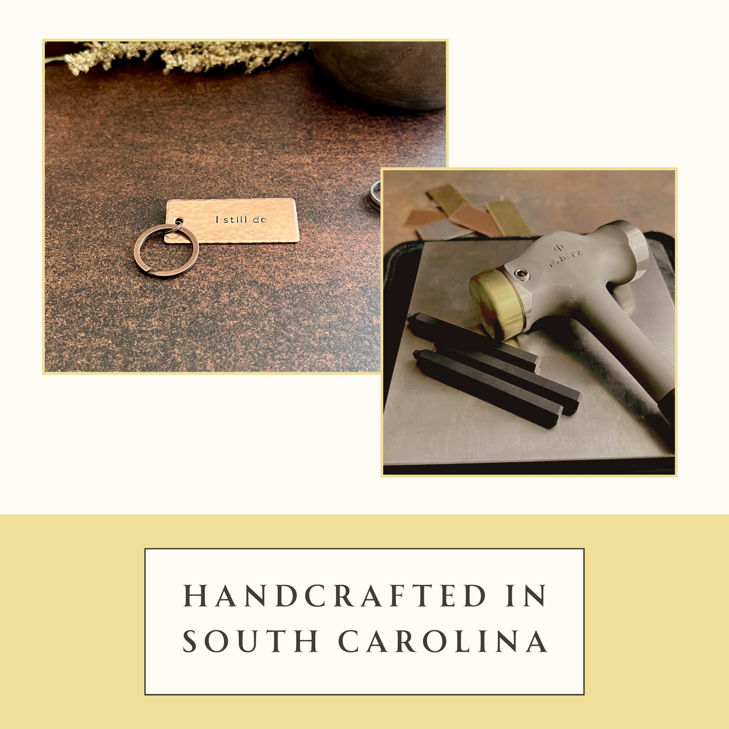 "I Still Do" Hand-Stamped Copper Keychain