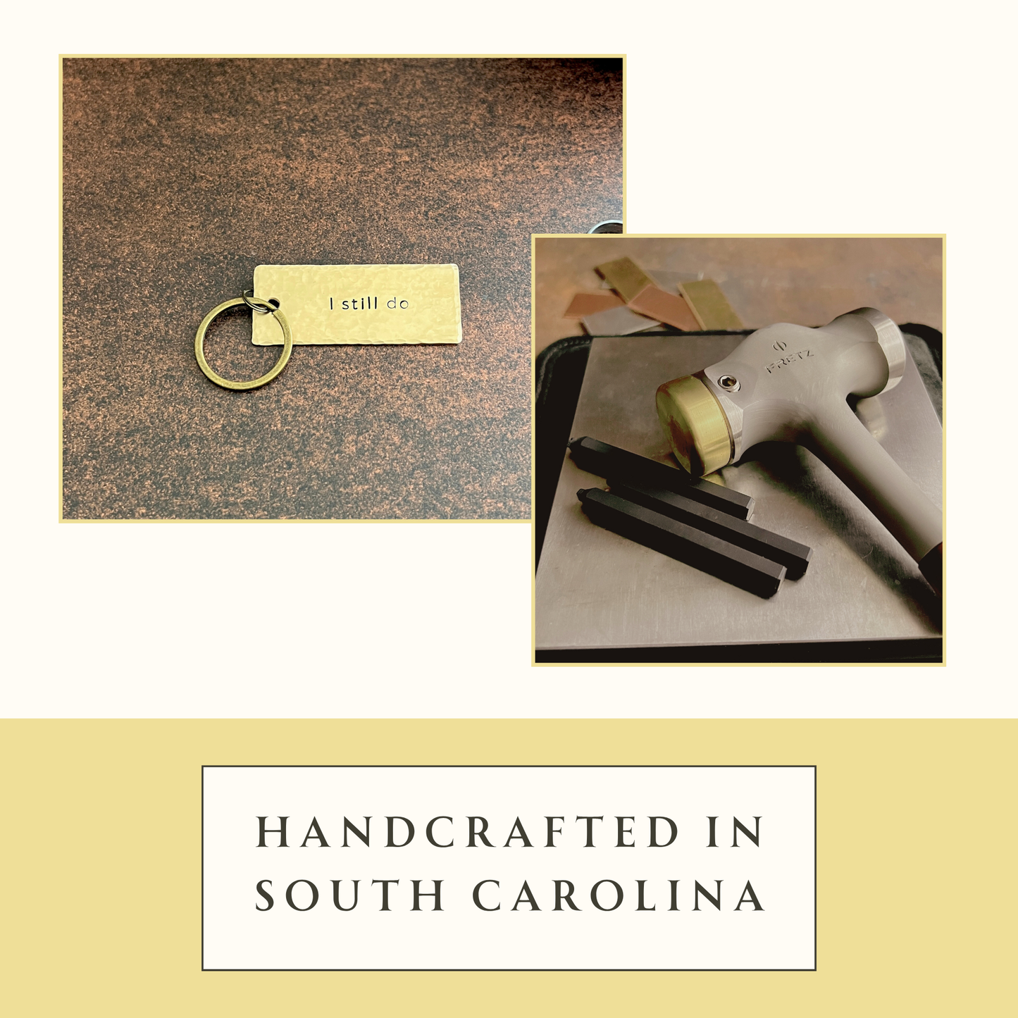 "I Still Do" Hand-Stamped Bronze Keychain