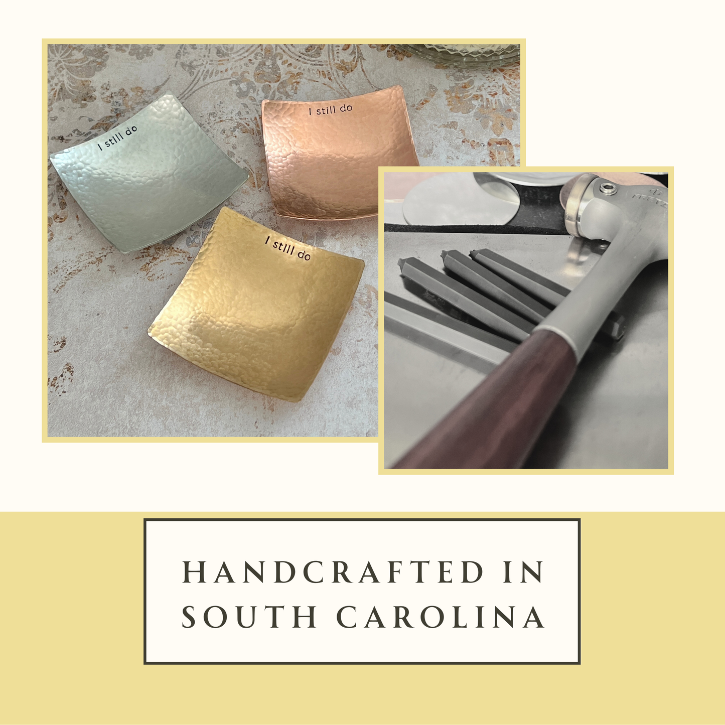 Handmade “I Still Do” Ring Dish – Best-Selling Anniversary Gift in Copper, Bronze & Pewter