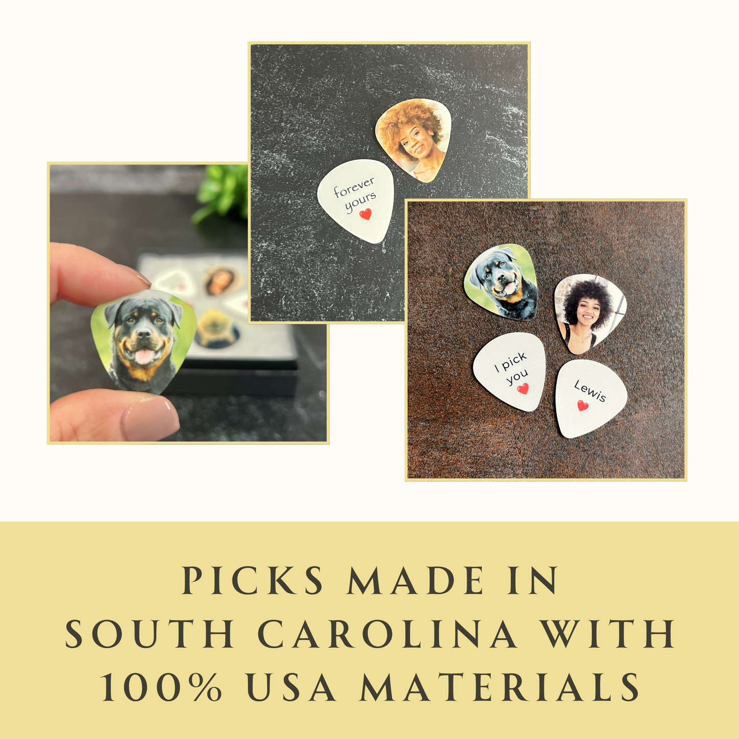 Custom Photo Guitar Picks - Personalized with Your Image & Text