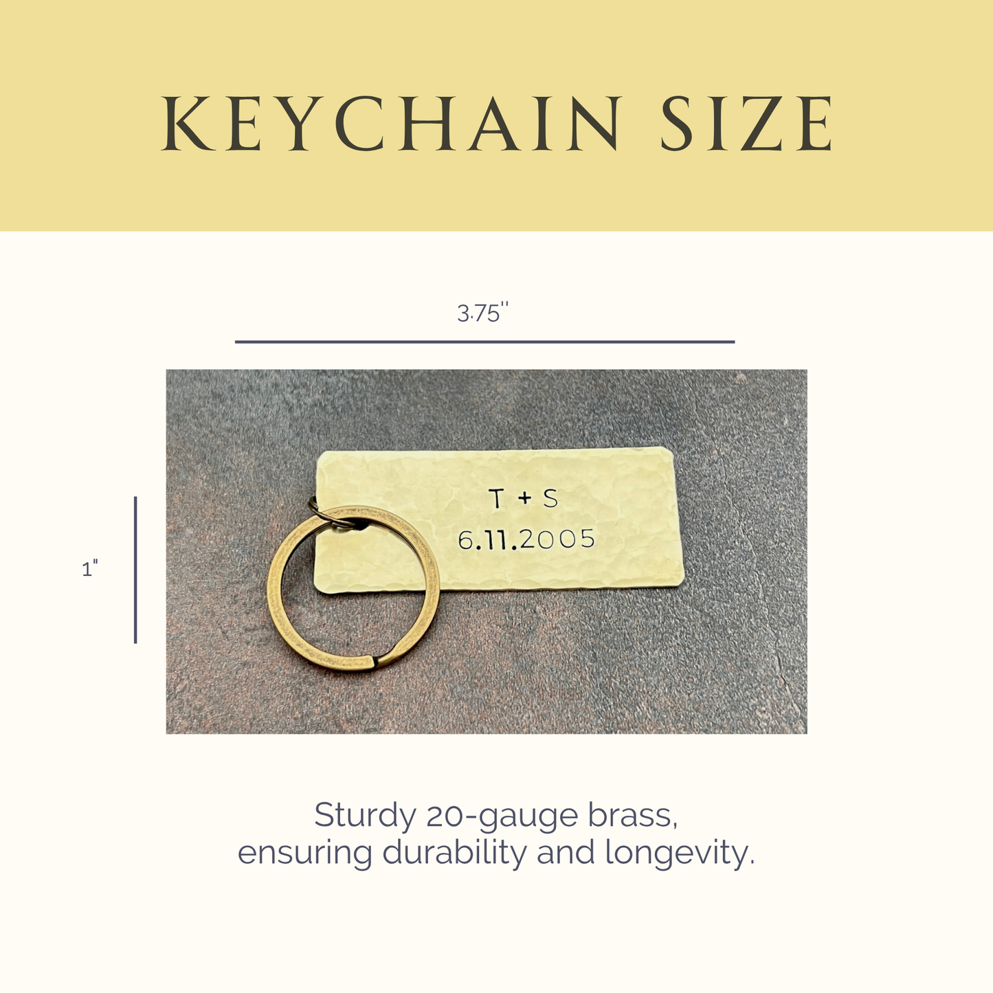 Personalized Brass Keychain — Custom Stamped