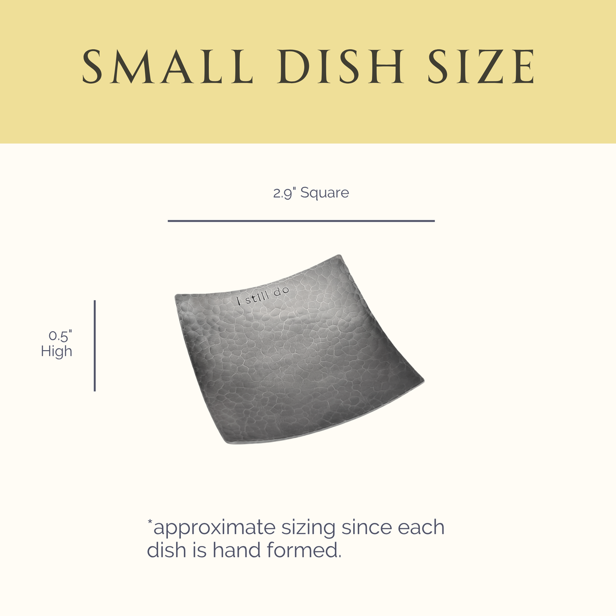 I Still Do Steel Ring Dish - Square, Hammered