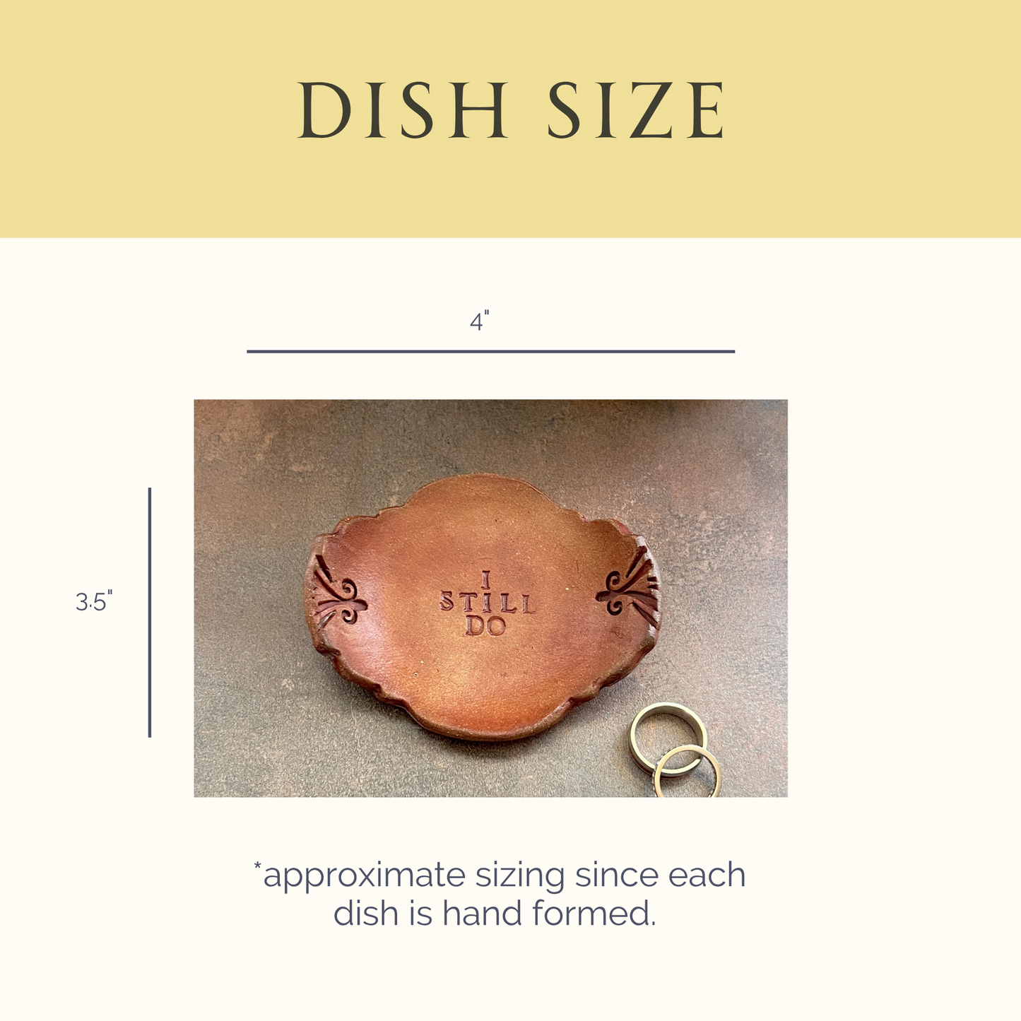9th Anniversary Pottery Ring Dish - "I still do" Handcrafted Keepsake