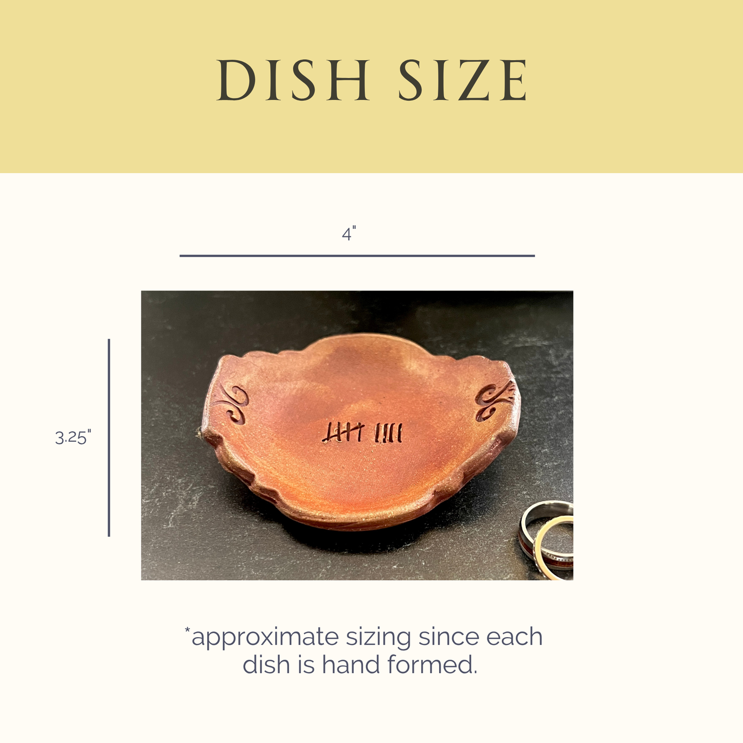9th Anniversary Pottery Ring Dish - 9 Tally Marks Handcrafted Keepsake