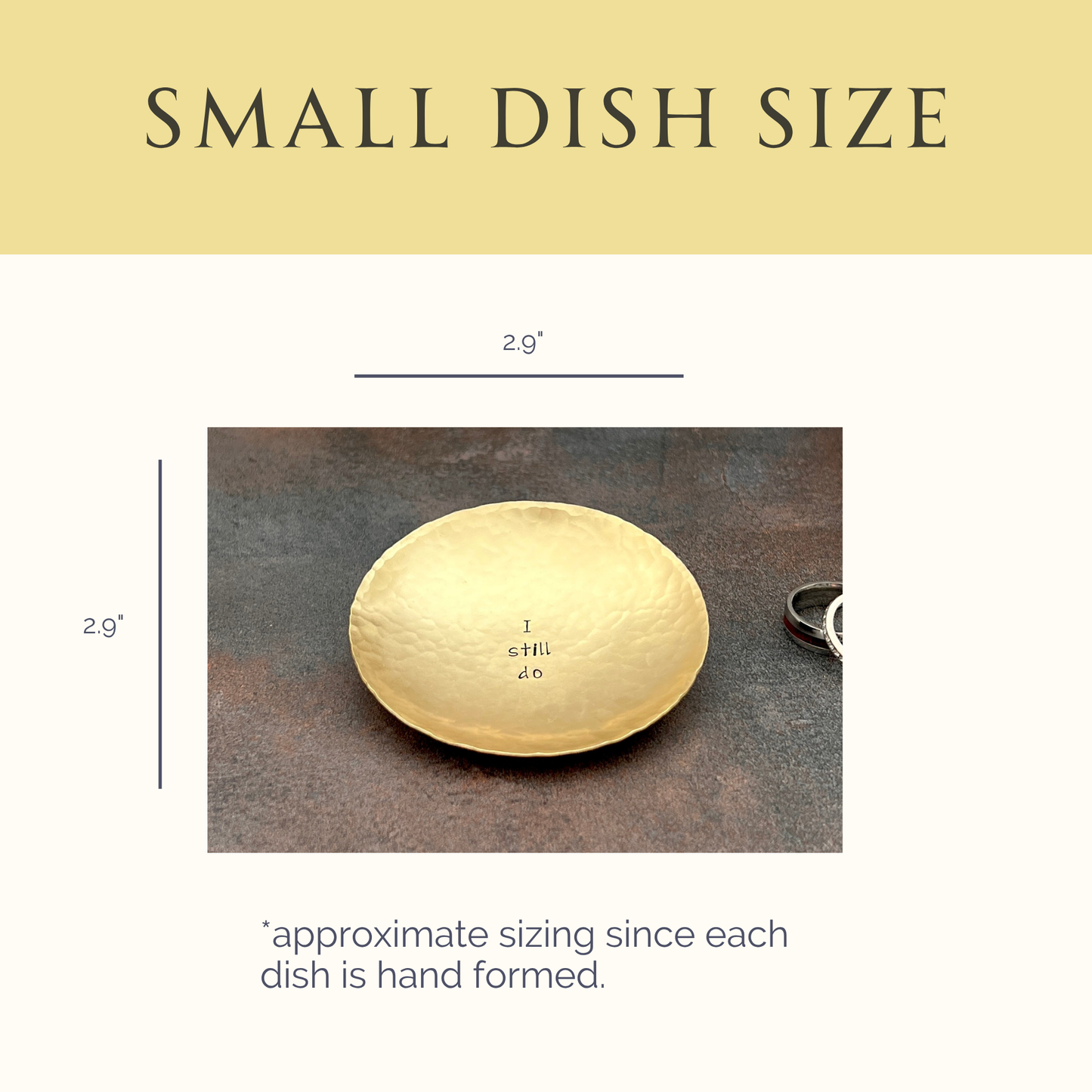 "I Still Do" Hand-Stamped Brass Ring Dish, Round