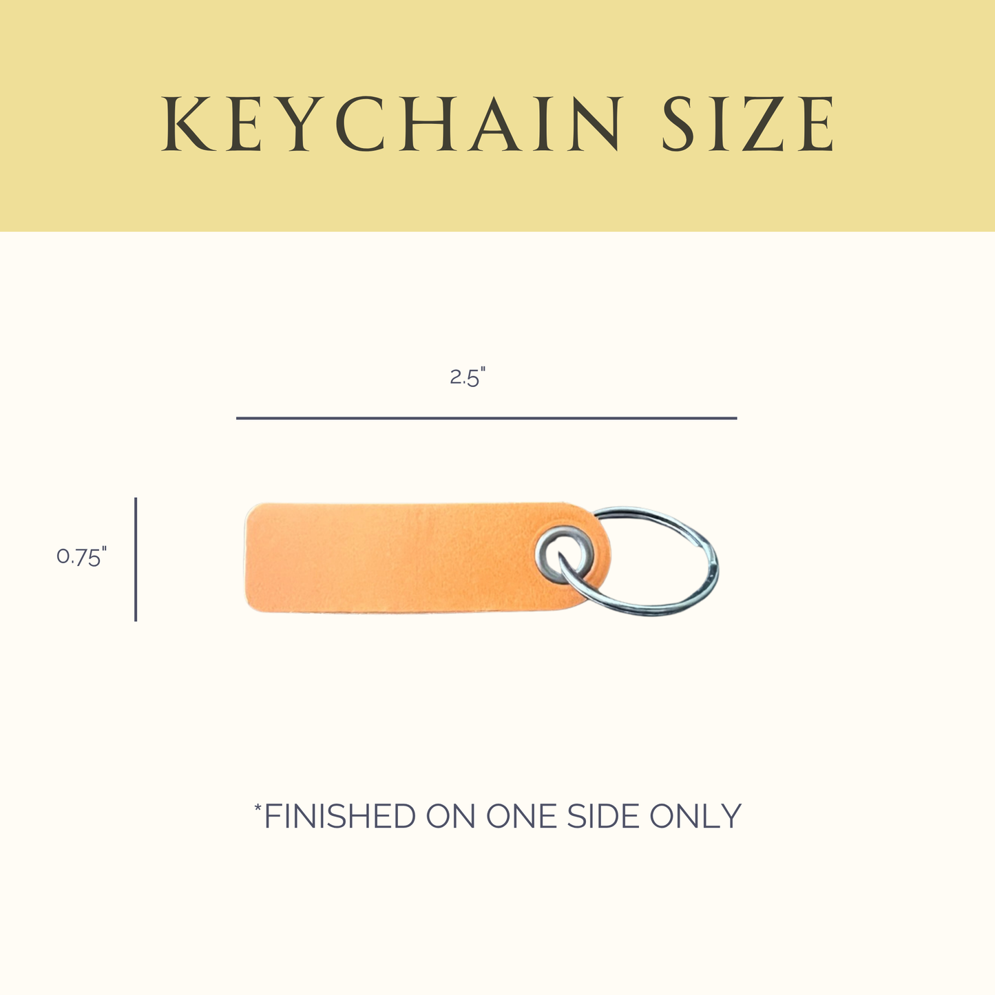 Personalized Natural Leather Keychain – Custom Engraved Gift or Favor for Him or Her