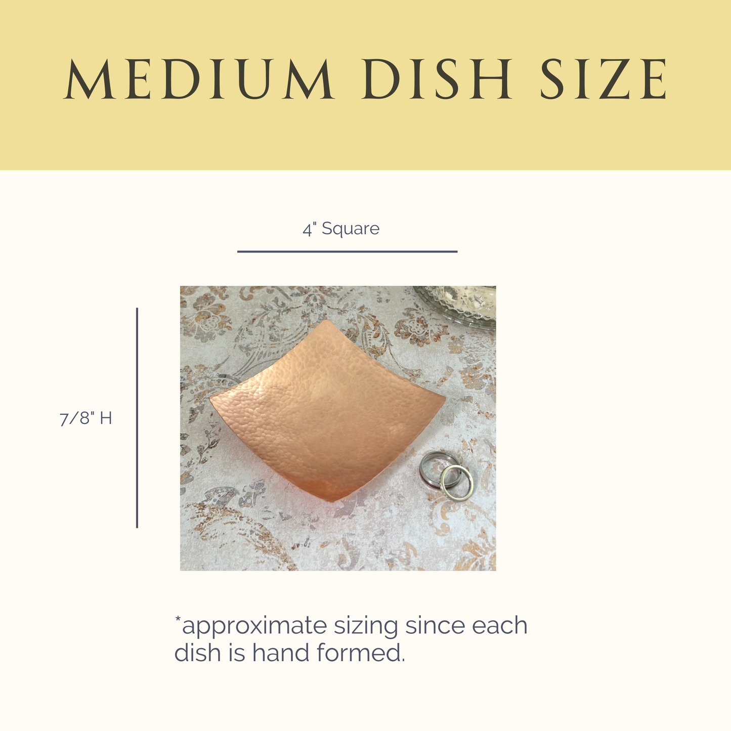 Copper Square Dish – Hand-Hammered Accent Tray