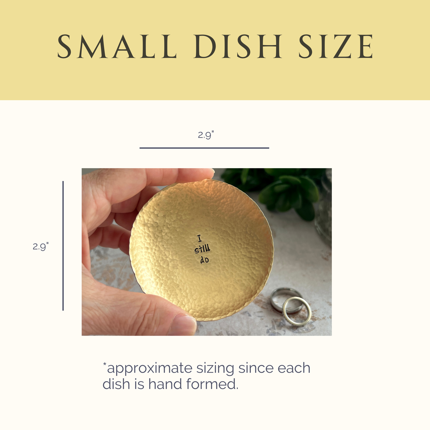 Custom Engraved Ring Dish – Small or Medium Round in Copper, Bronze, or Pewter