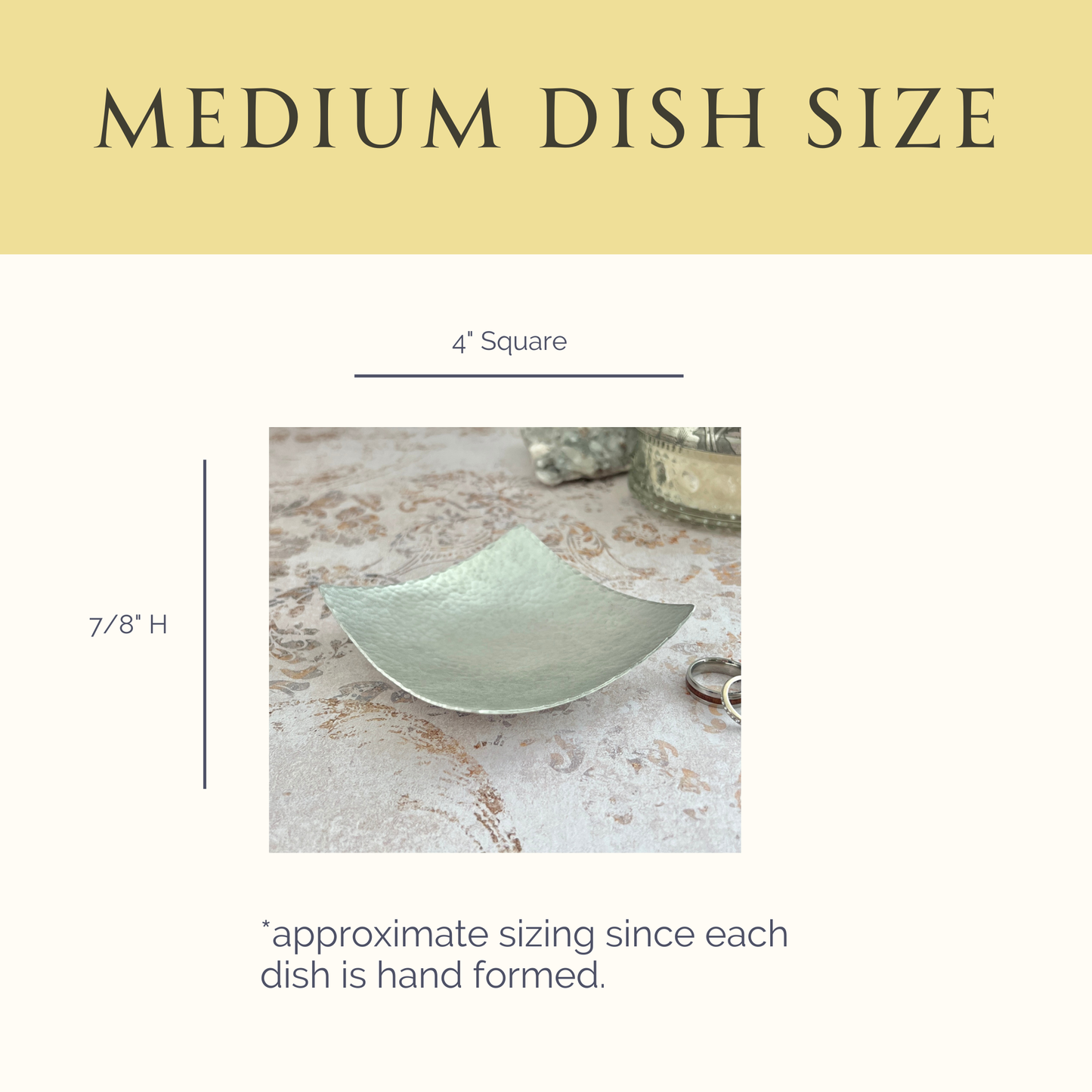Pewter Square Dish – Hammered Handmade Tray