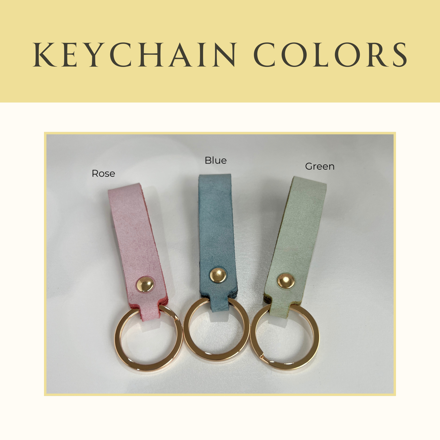 Colorful Leather Keychain Blanks – Finished Laser-Ready Craft Supplies in 3 Colors