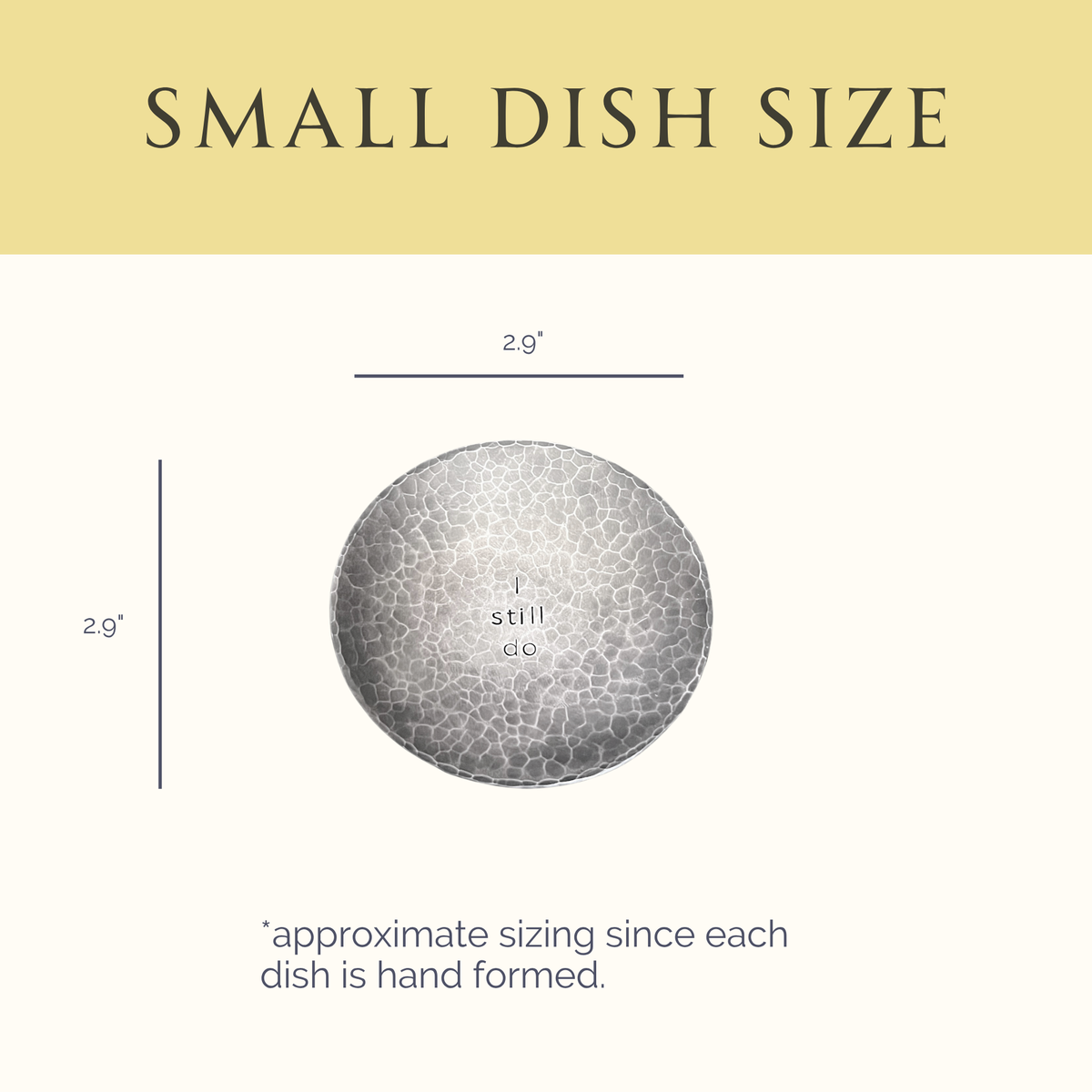 I Still Do Steel Ring Dish - Round, Hammered