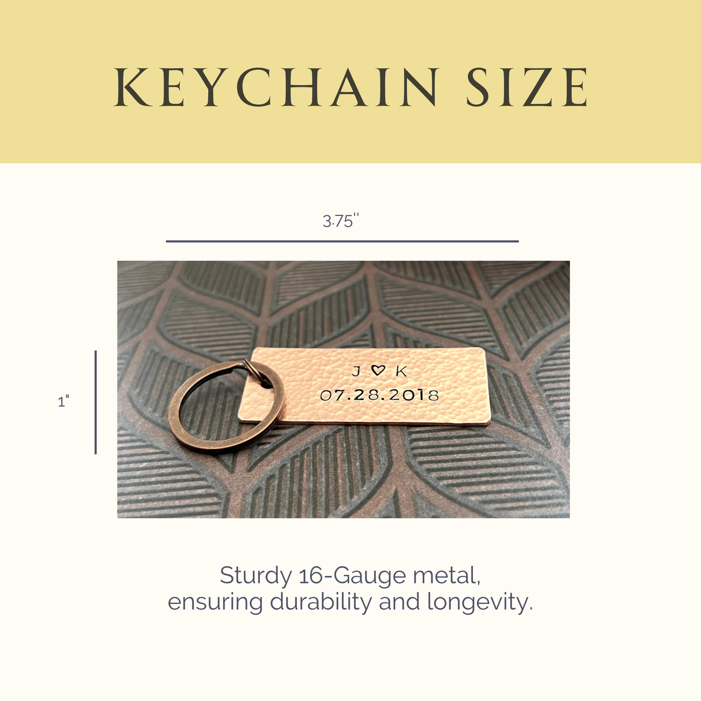 Personalized Copper Keychain - Custom Stamped