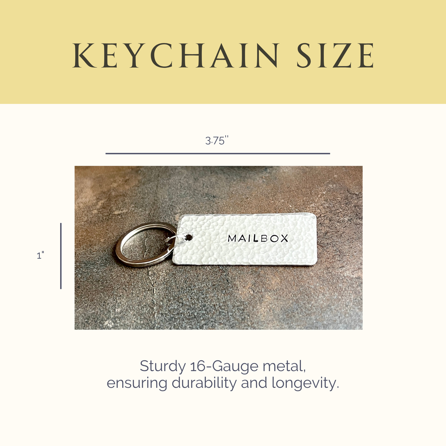 Personalized Pewter Keychain — Custom Stamped