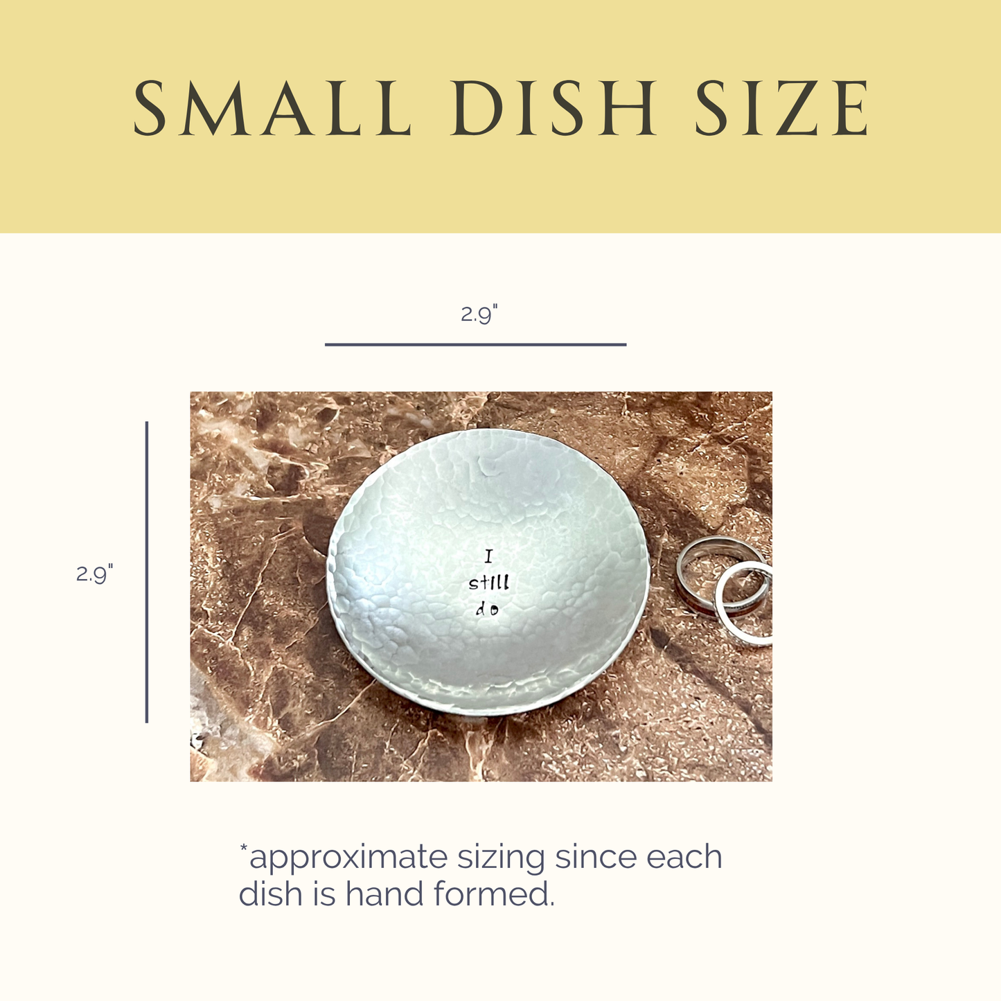 Personalized Pewter Ring Dish - Round, Hammered & Custom Stamped